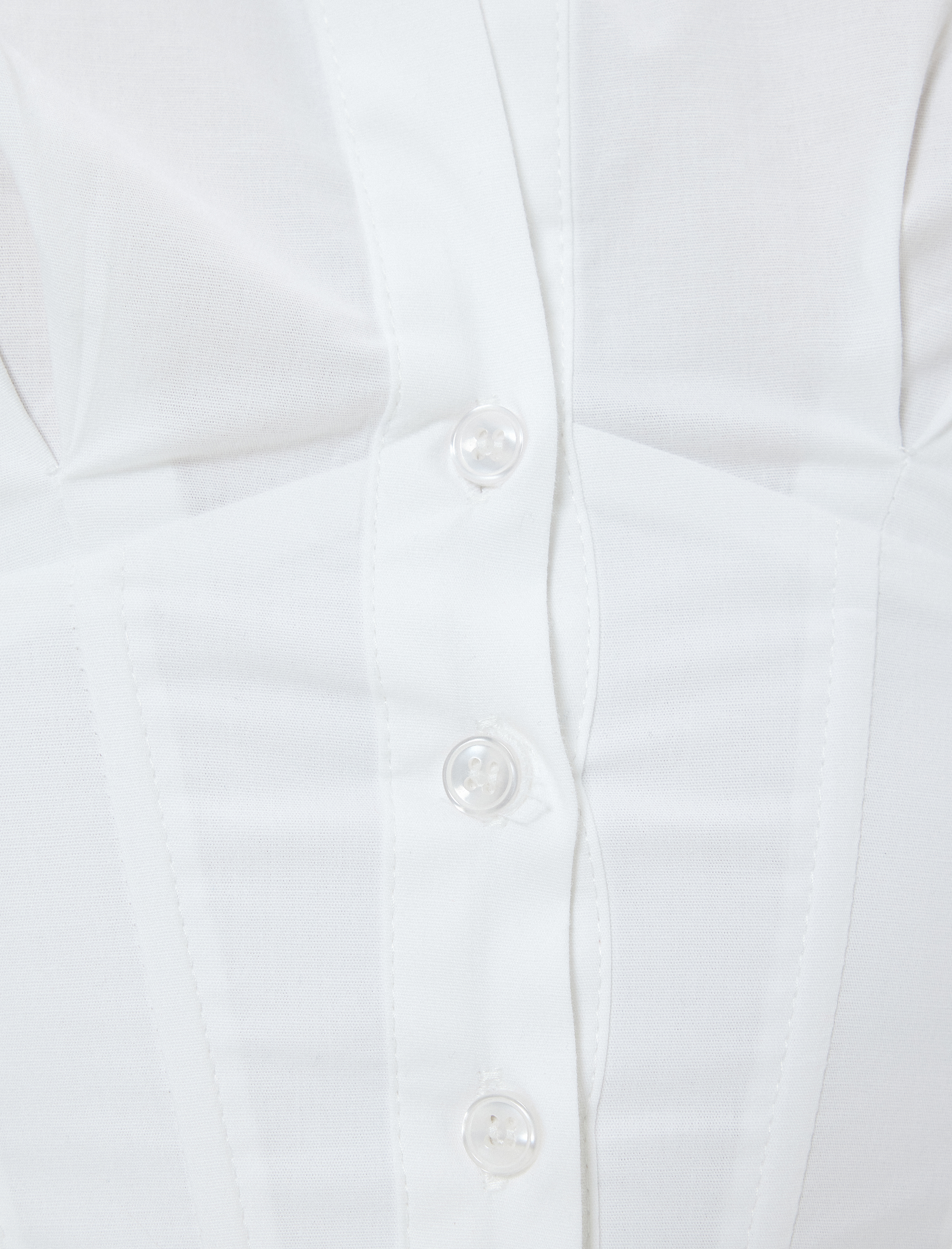 Uzun Kollu Pamuklu Slim Fit Korse Görünümlü Crop Poplin Gömlek