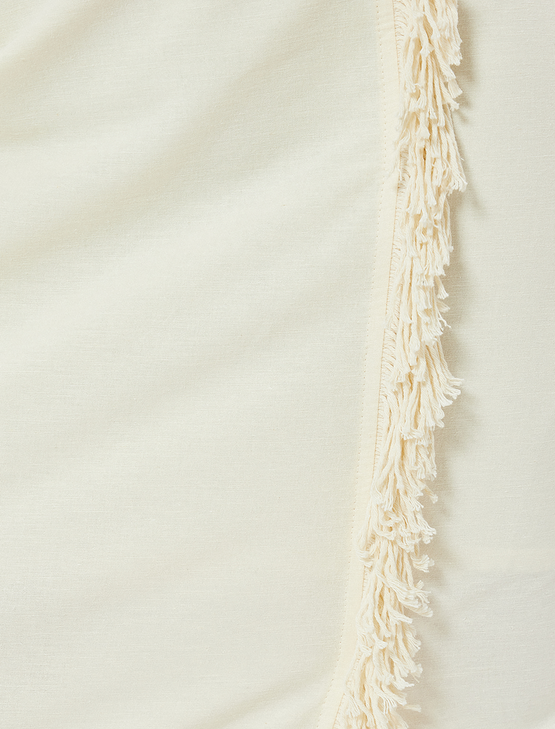   Keten Karışımlı Midi Boy Etek Kruvaze Püsküllü Astarlı