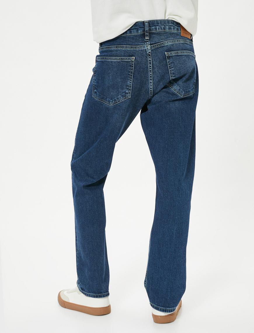   Standart Bel Straight Fit Pamuklu Kot Pantolon - Mark Jean