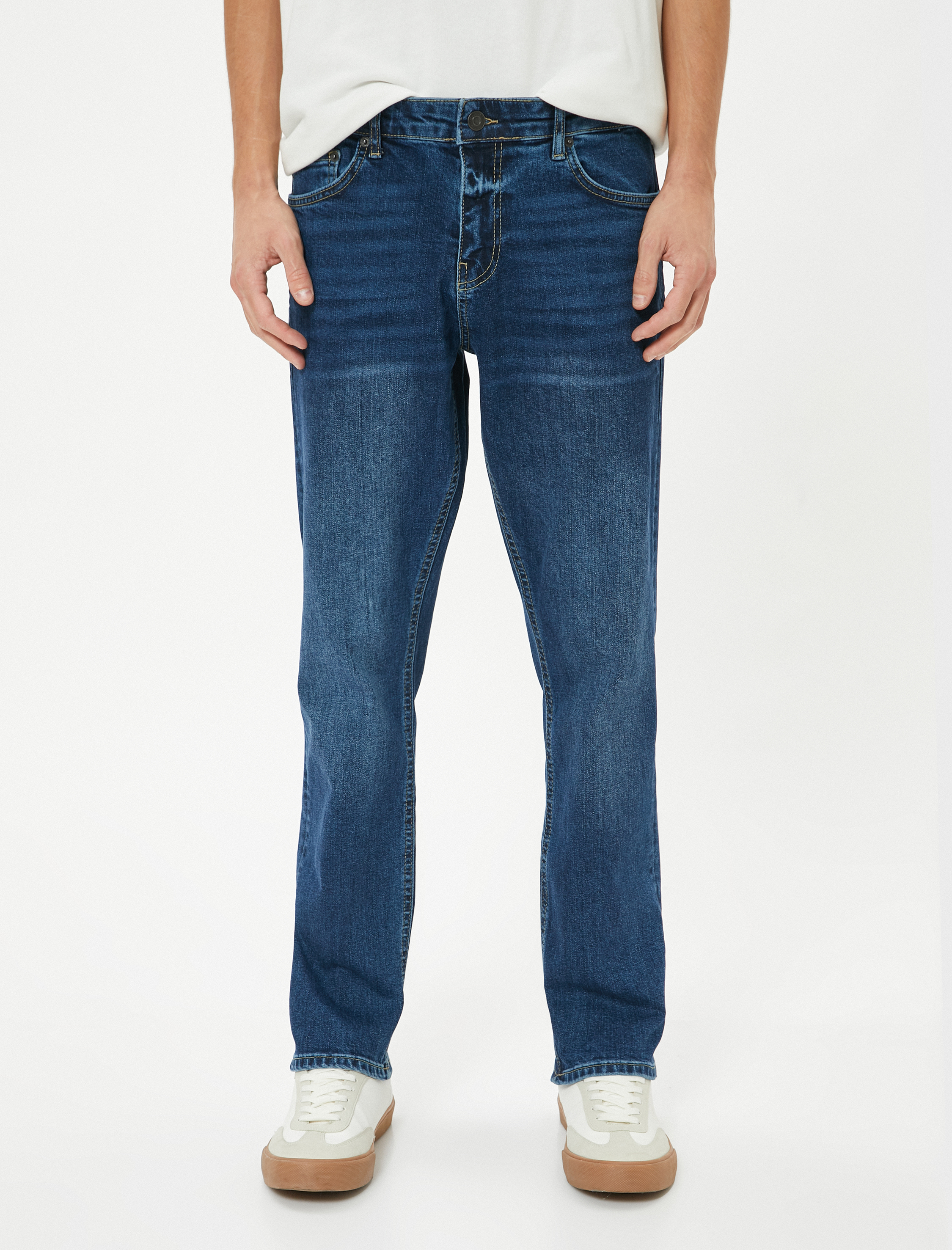   Standart Bel Straight Fit Pamuklu Kot Pantolon - Mark Jean