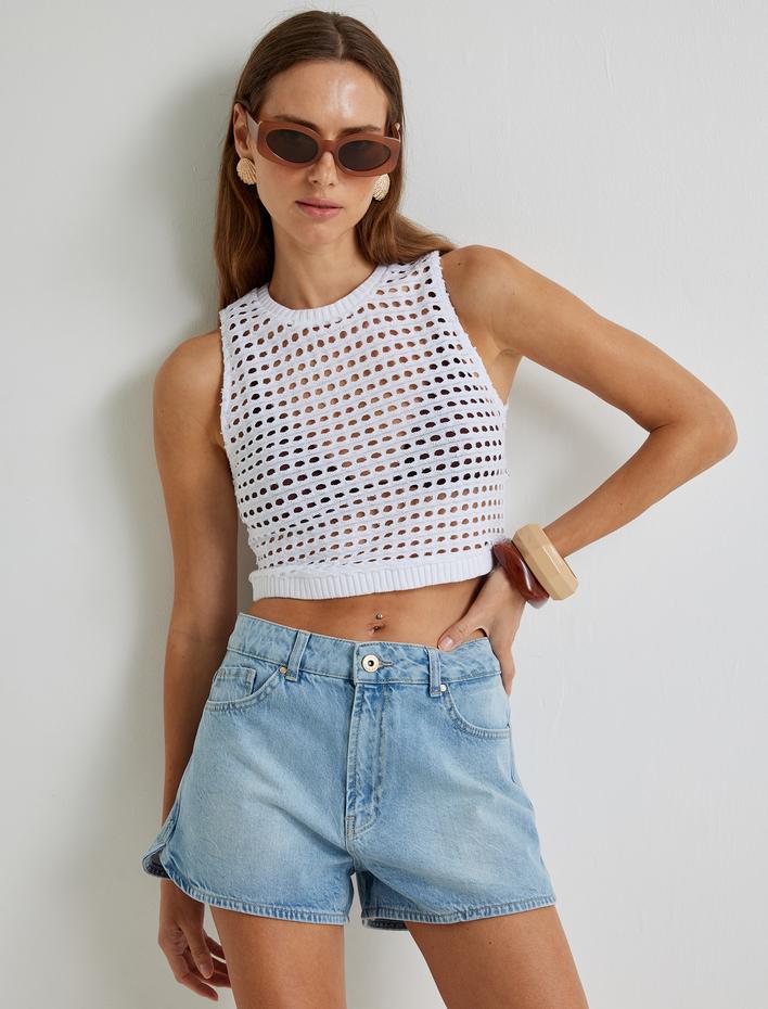  Koton X Şahika Ercümen - Mini Düğmeli Kot Şort