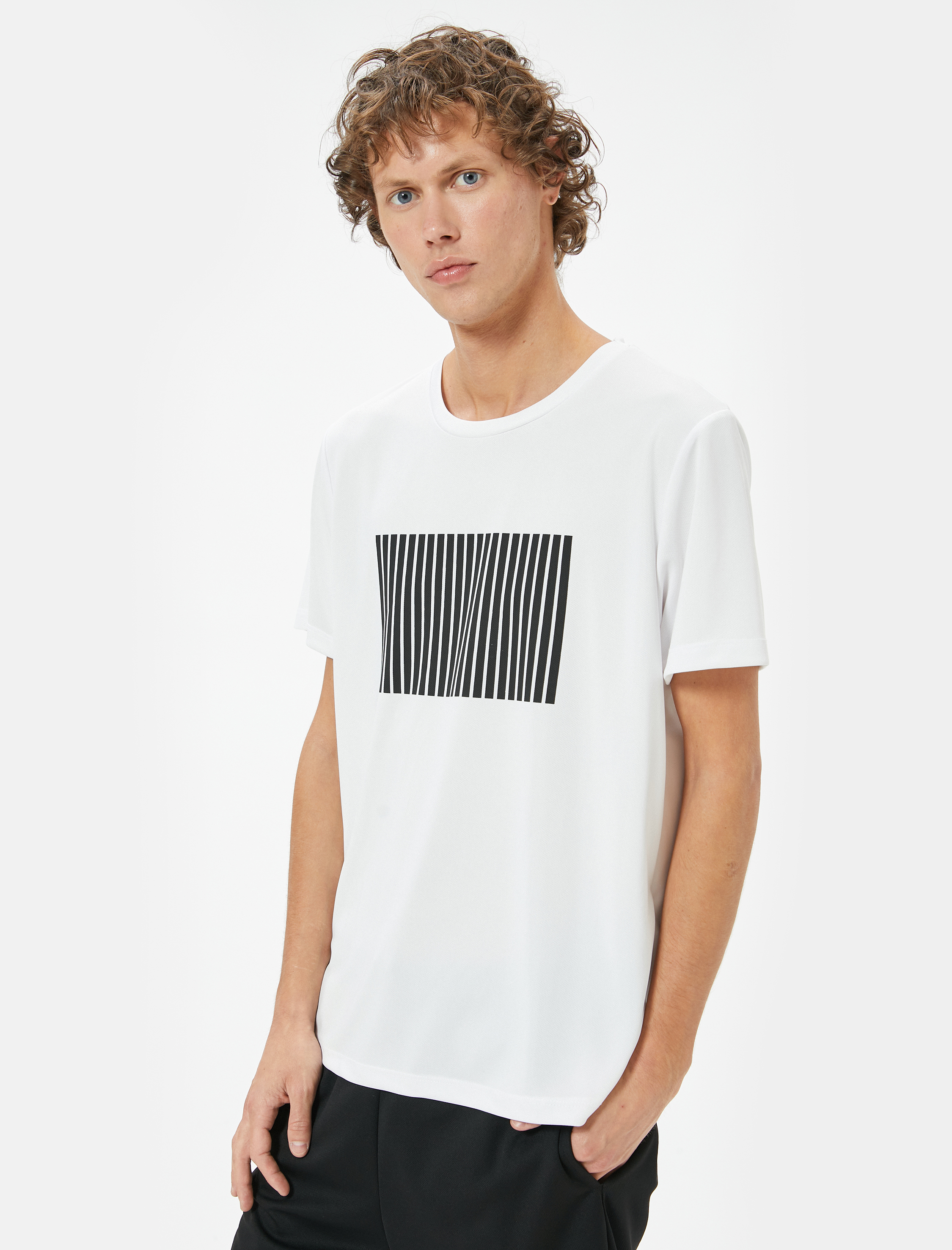   Spor Tişört Baskılı Kısa Kollu Bisiklet Yaka