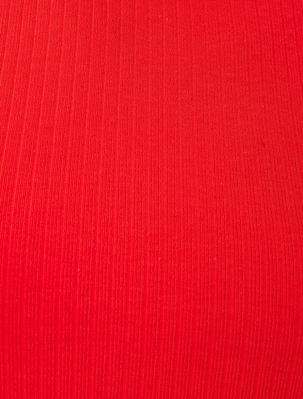 Basic Crop Atlet Baskılı Bisiklet  Yaka Pamuklu_5