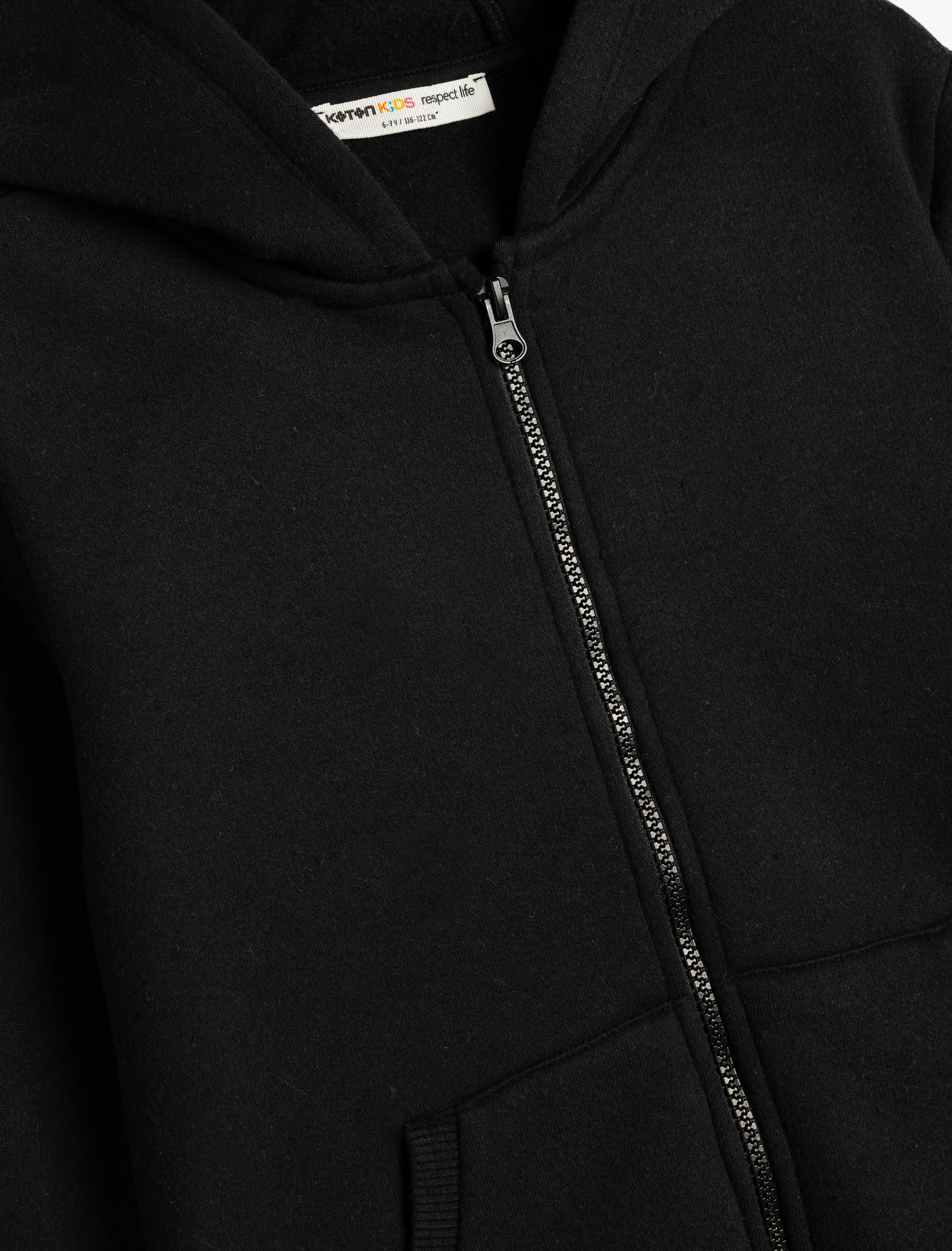  Erkek Çocuk Sweatshirt Fermuarlı Kapşonlu Basic Kanguru Cepli Şardonlu