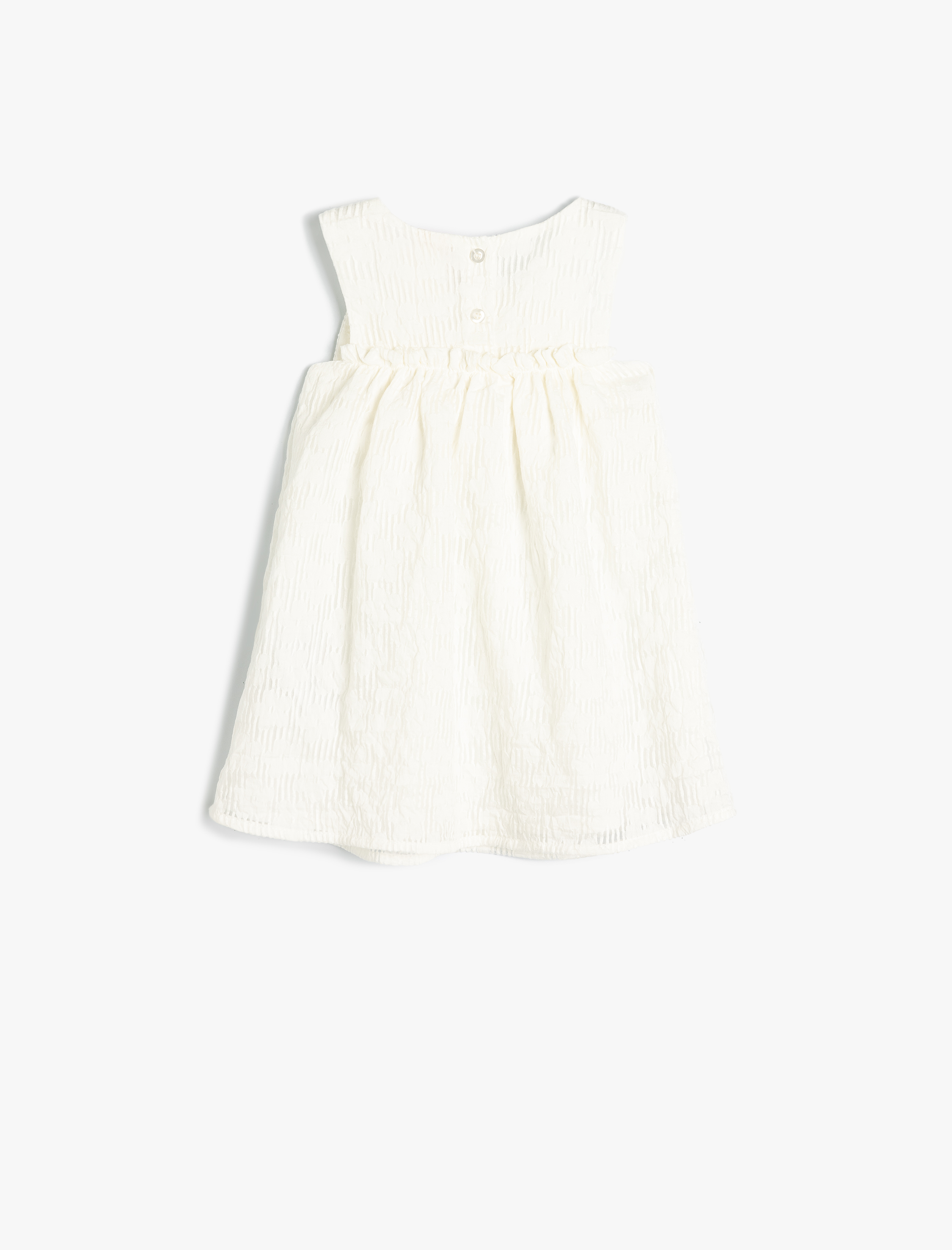  Kız Bebek Fiyonklu Elbise Çiçekli Astarlı Kolsuz A Kesim Yuvarlak Yaka