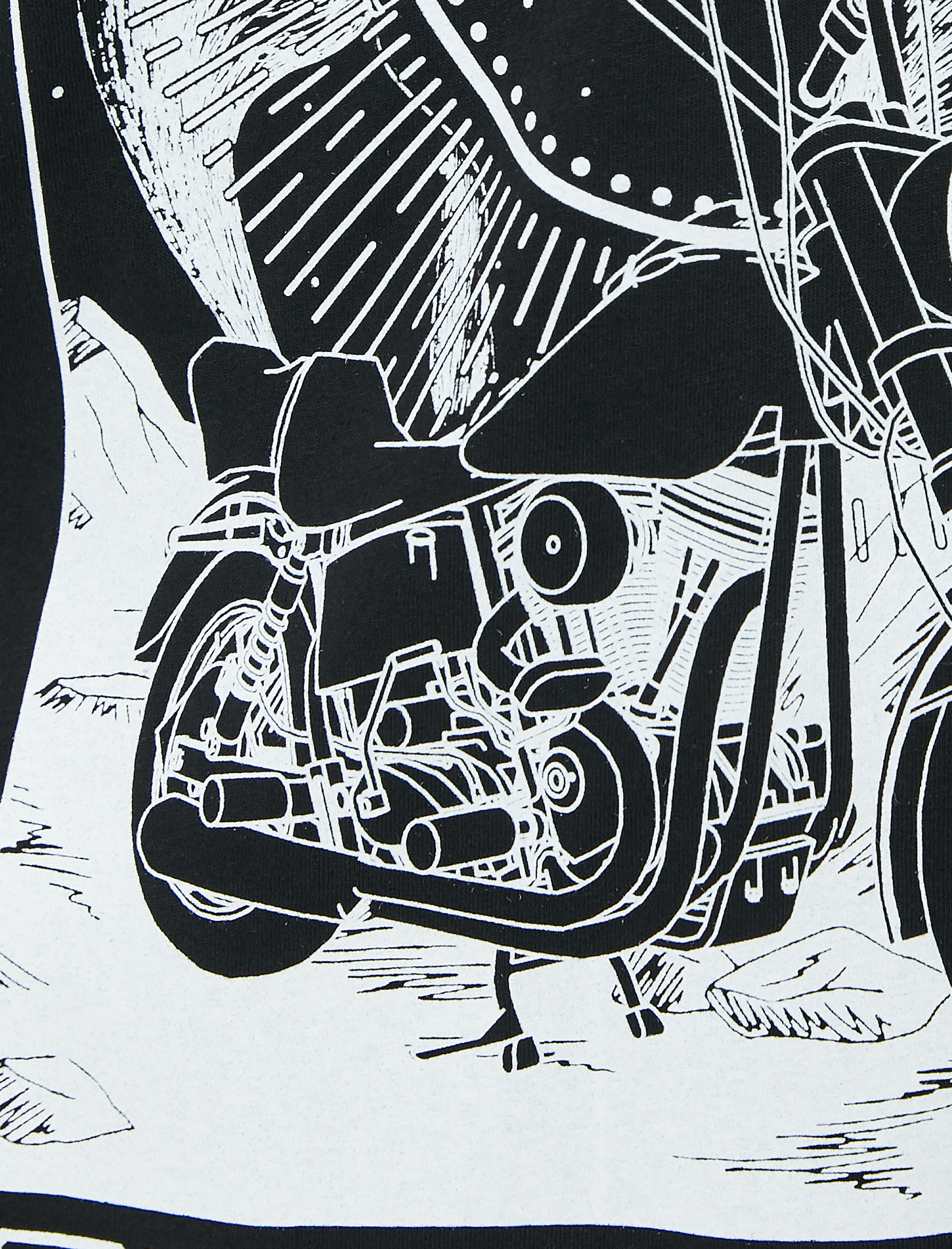   Kısa Kollu Bisiklet Yaka Pamuklu Baskılı Tişört