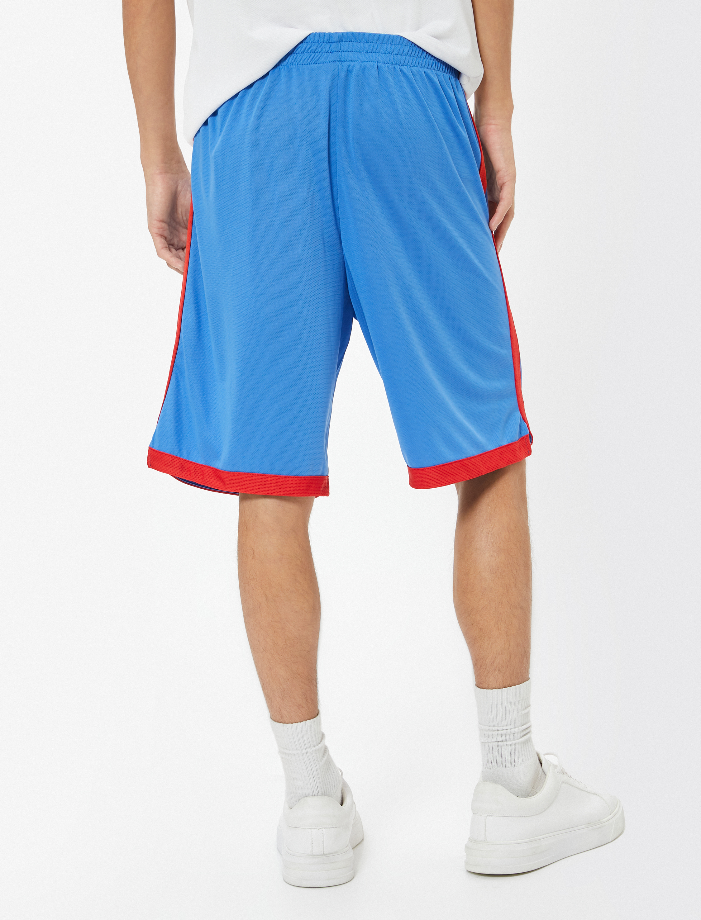   Spor Şort Oversize Beli Lastikli Diz Altı Biyeli