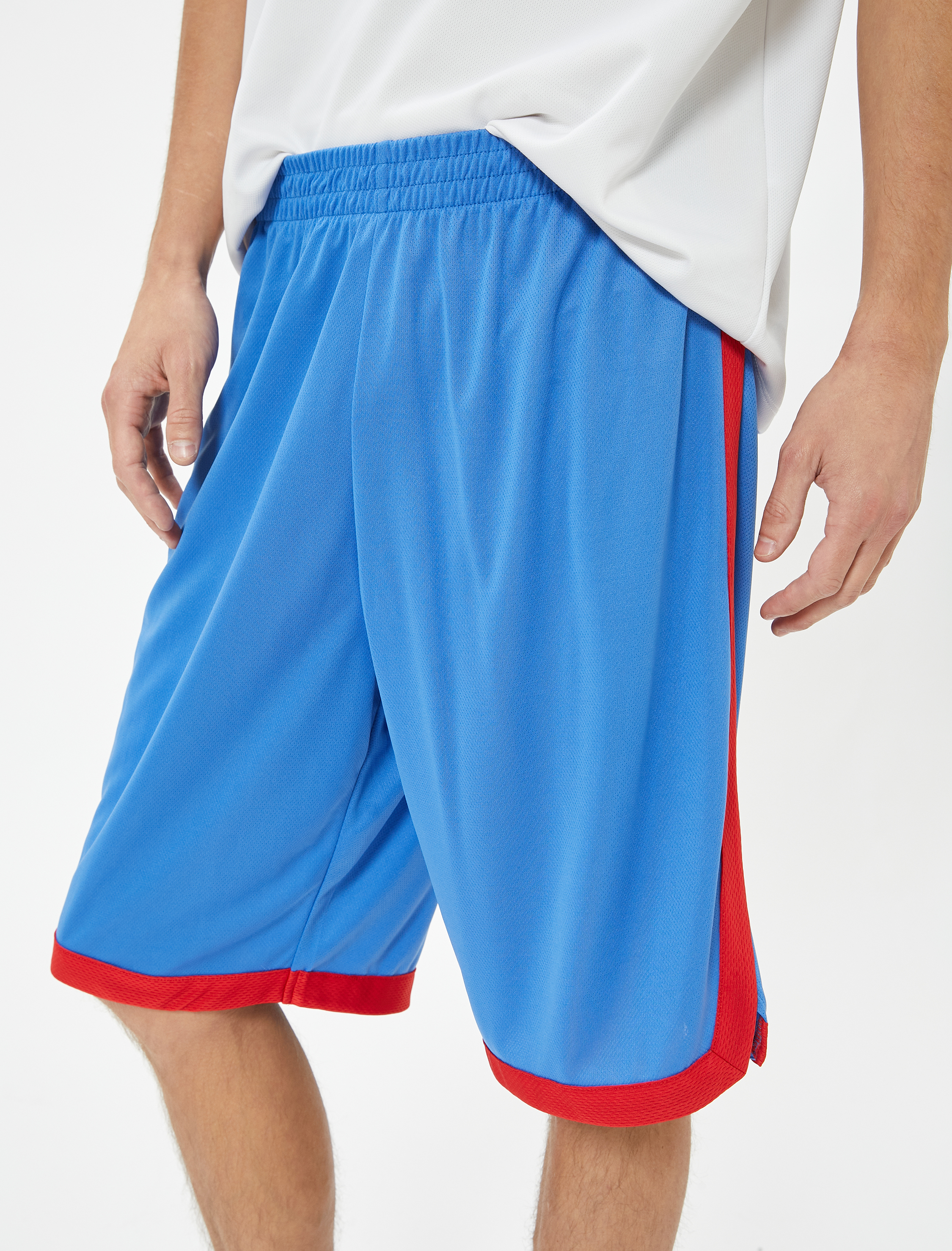   Spor Şort Oversize Beli Lastikli Diz Altı Biyeli