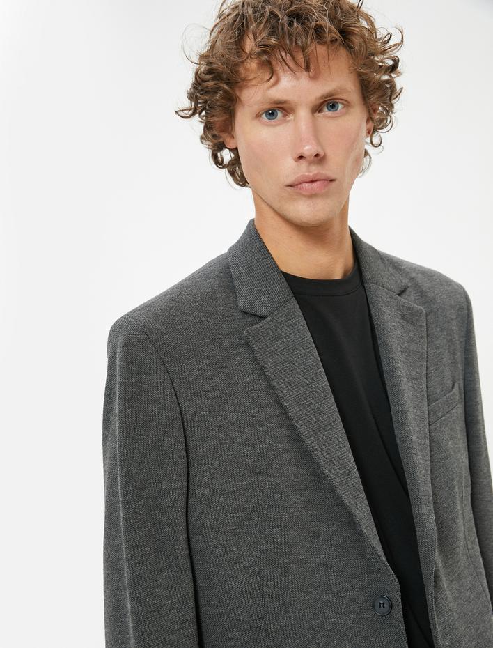  Blazer Ceket Slim Fit Kapaklı Cep Detaylı