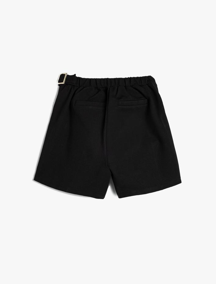 Kız Çocuk Pileli Şort Etek Toka Detaylı