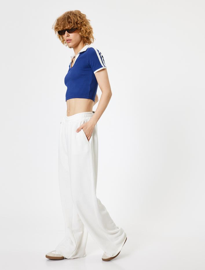  Polo Yaka Tişört Kaşkorse Biyeli Kısa Kollu Slim Fit