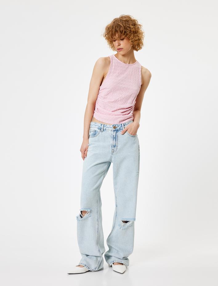  Drape Detaylı Atlet Dokulu Bürümcük