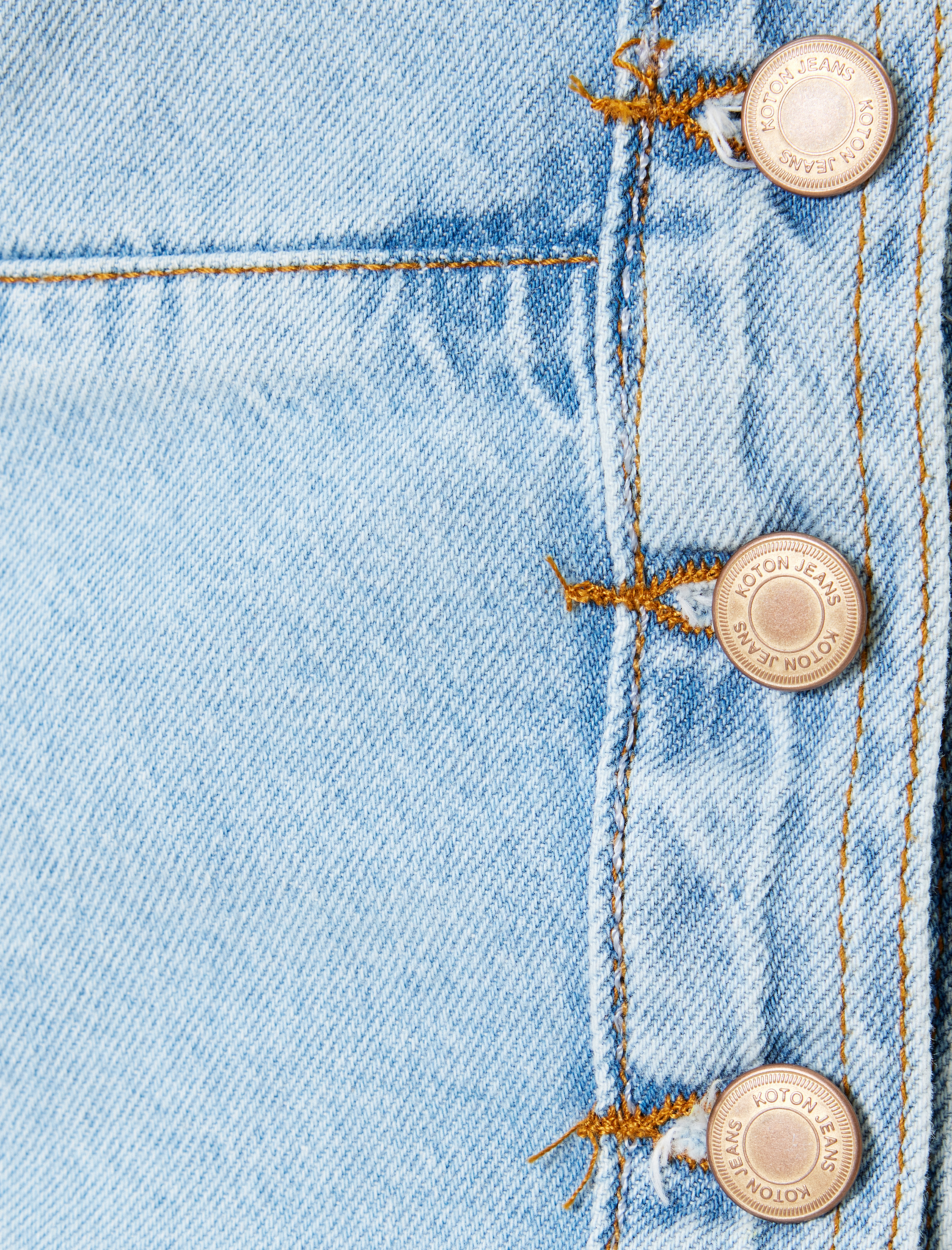   Denim Üst Kalp Yaka Kolsuz Düğmeli Slim Fit