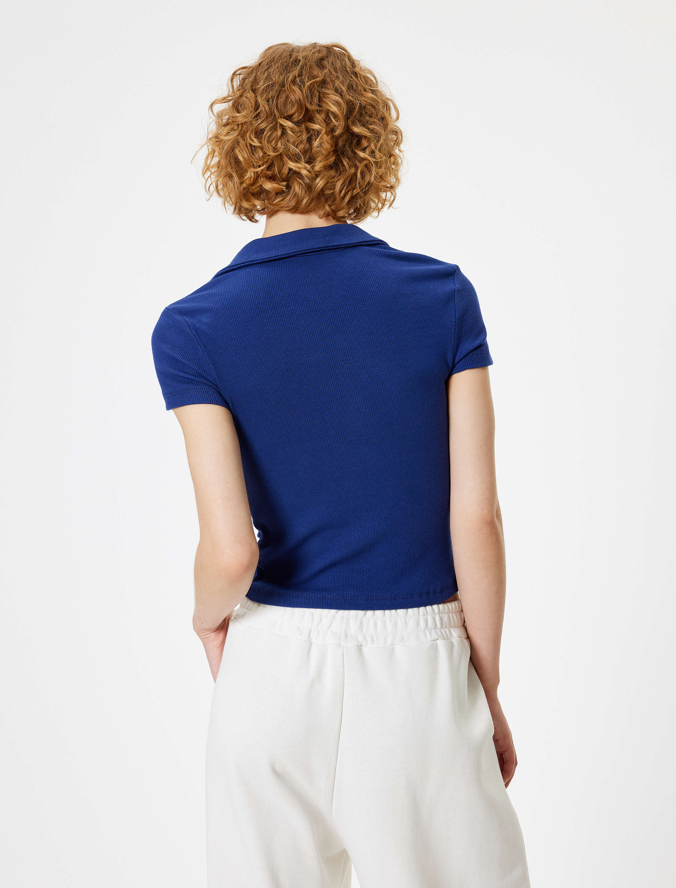 Polo Yaka Tişört Kaşkorse Kolej Baskılı Kısa Kollu Slim Fit