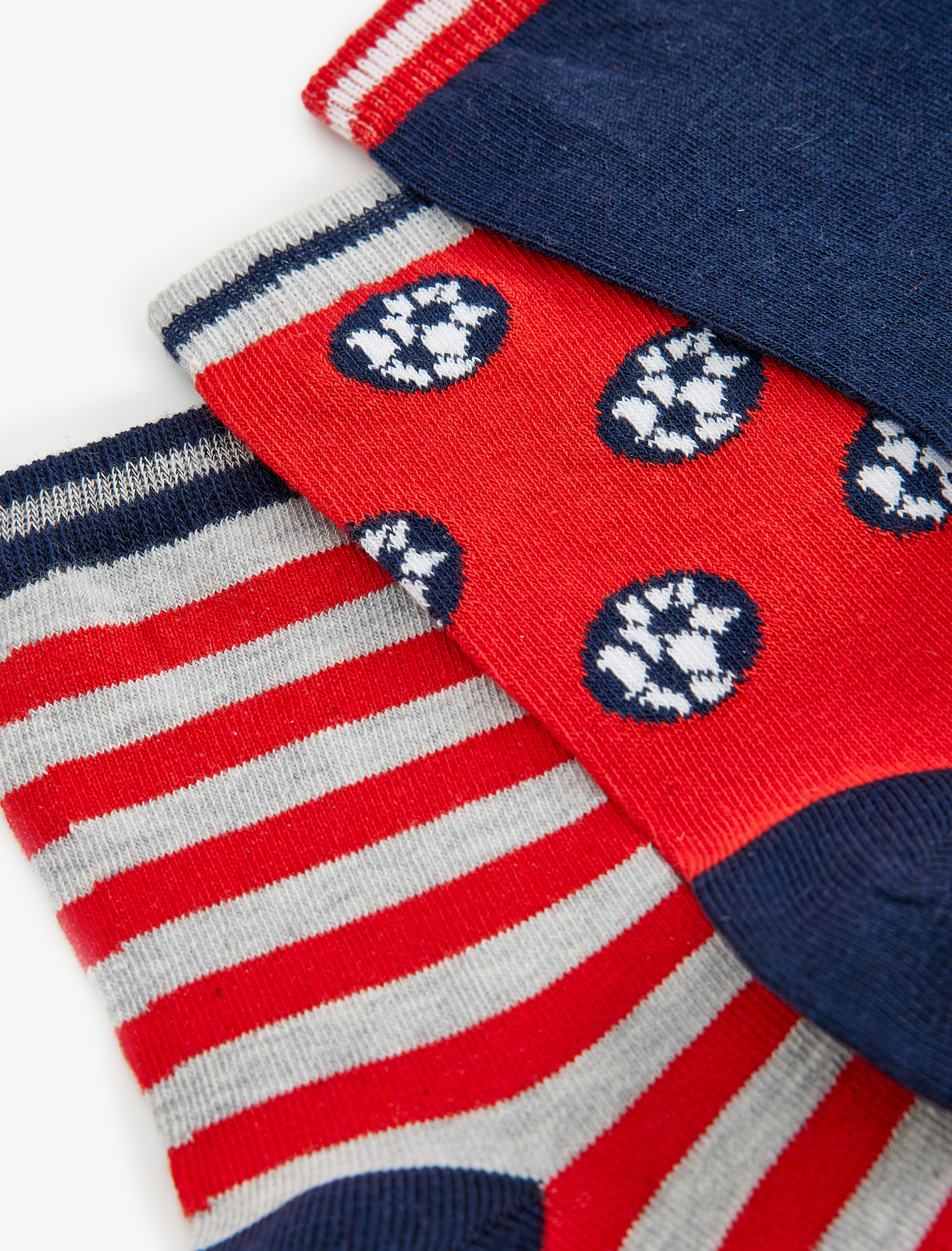  Erkek Çocuk Futbol Temalı Çorap Seti Çok Renkli 3’lü