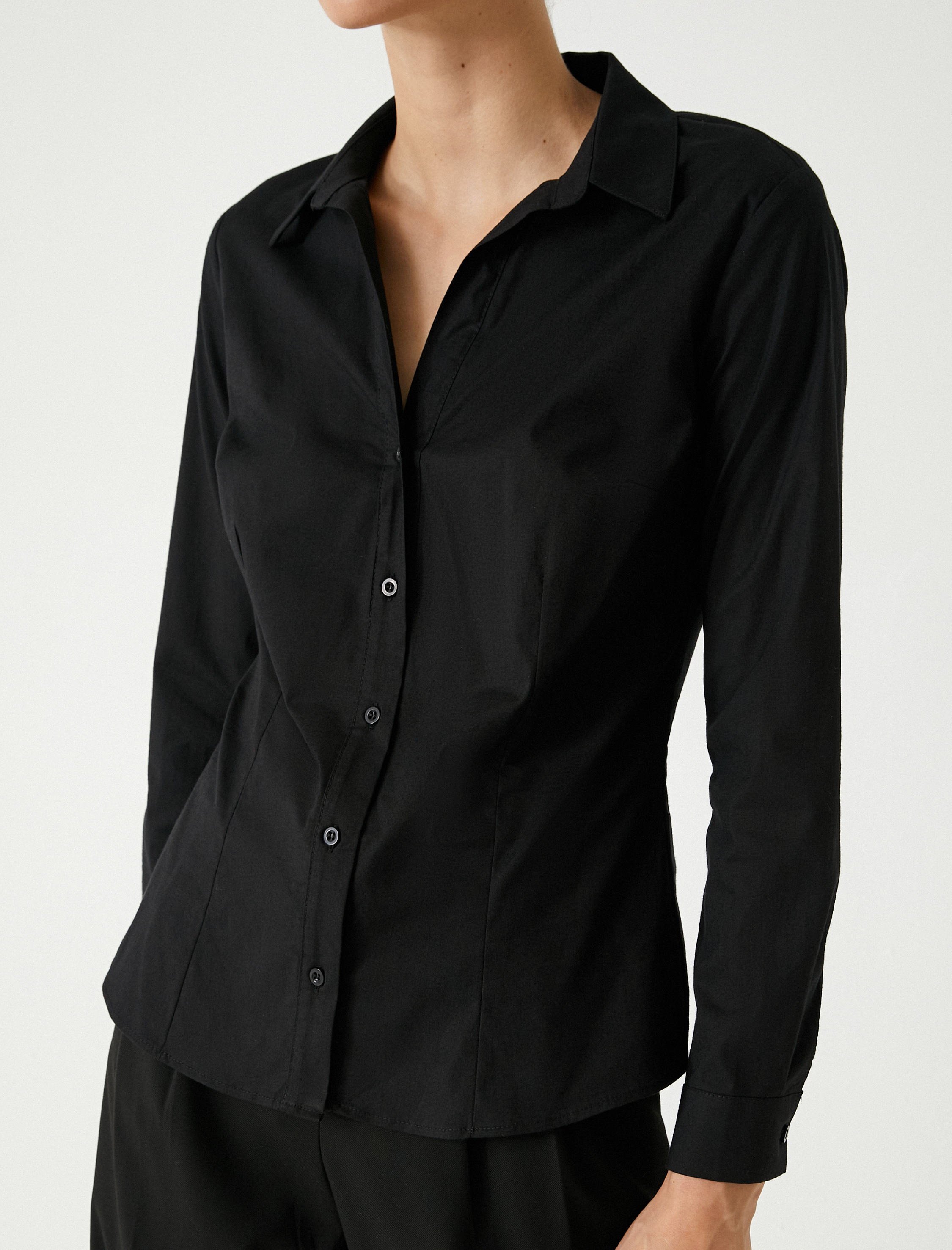   Slim Fit Gömlek Uzun Kollu Klasik Yaka Pamuklu