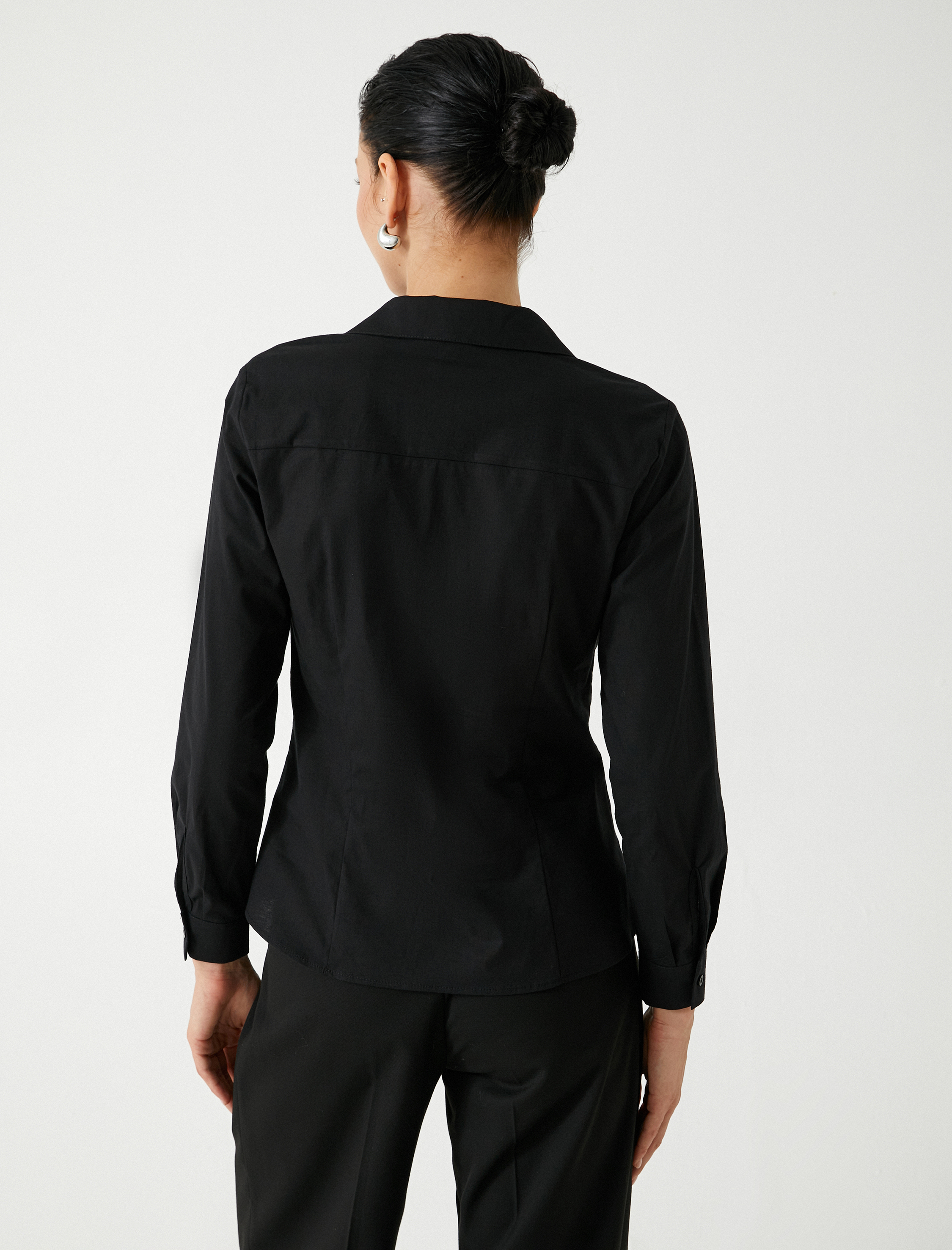   Slim Fit Gömlek Uzun Kollu Klasik Yaka Pamuklu