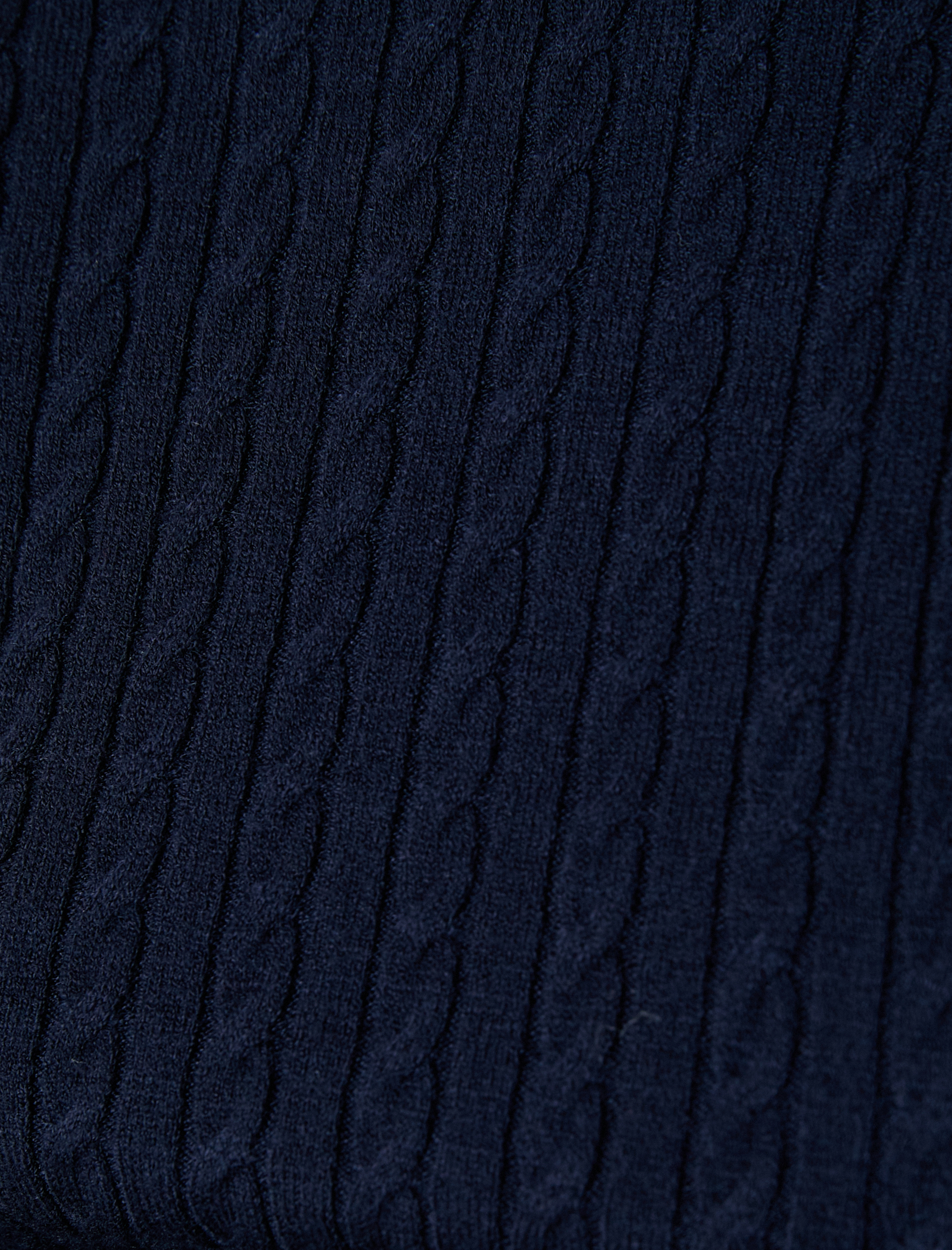   Bisiklet Yaka Uzun Kollu Saç Örgü Desenli Triko Kazak