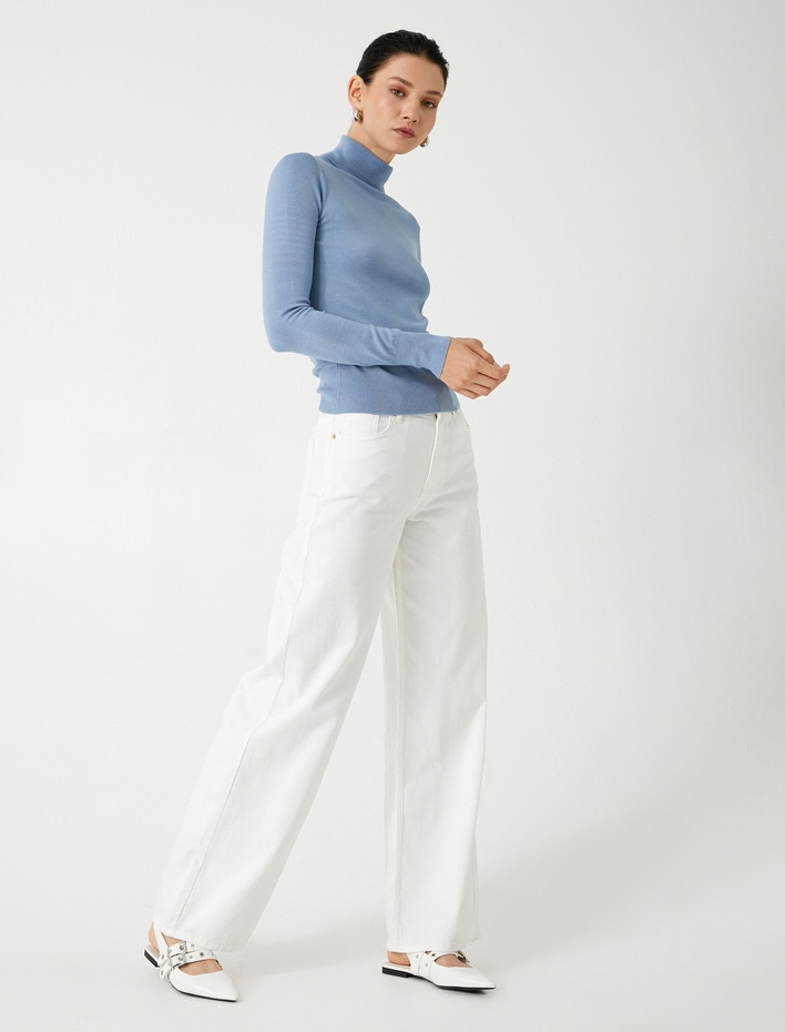  Balıkçı Yaka Triko Kazak Uzun Kollu