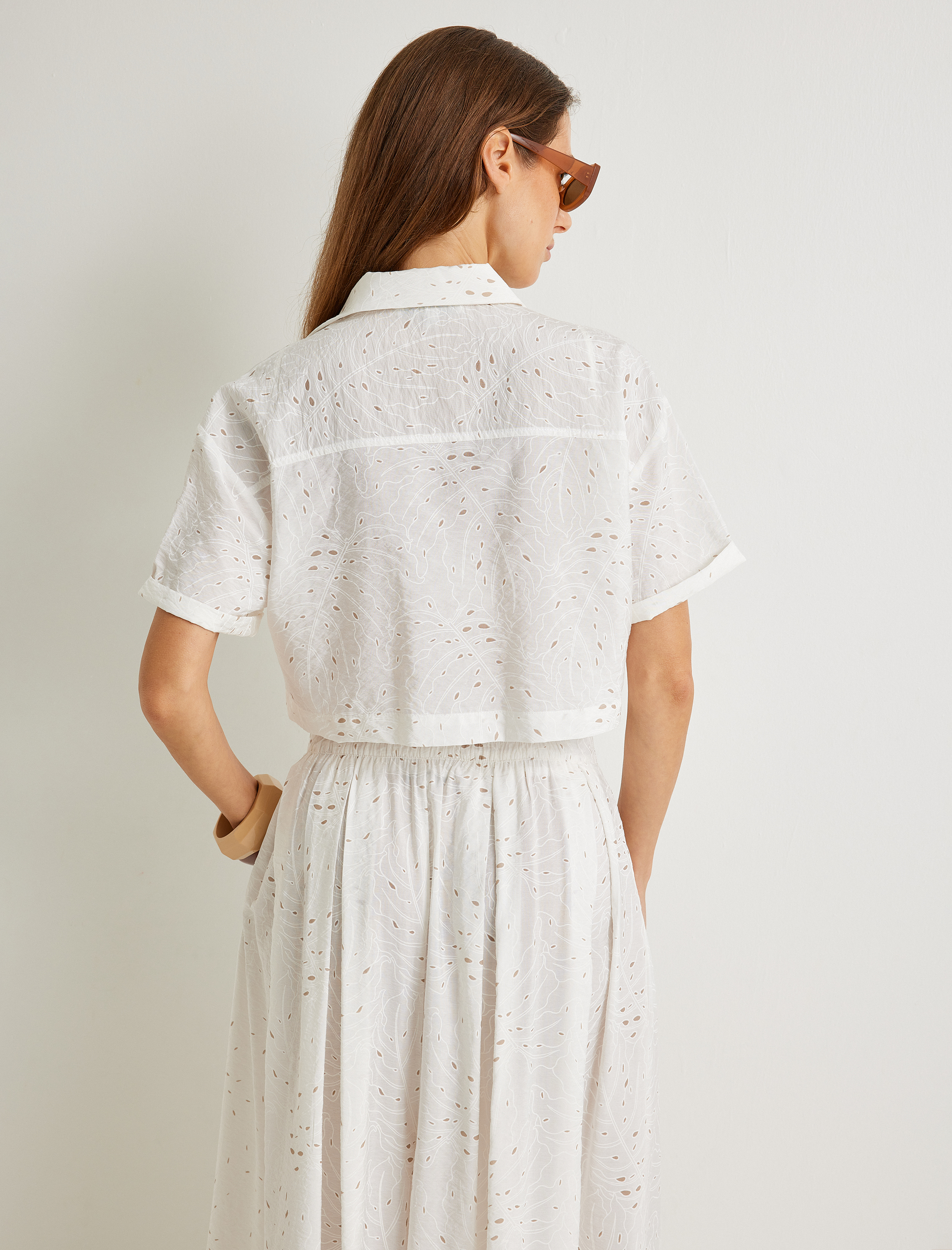   Koton X Şahika Ercümen - Fisto Crop Oversize Gömlek Kısa Kollu Viskon