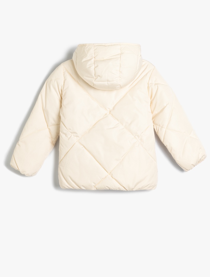 Kız Çocuk Şişme Mont Kapşonlu Çıtçıt Detaylı Kapitone