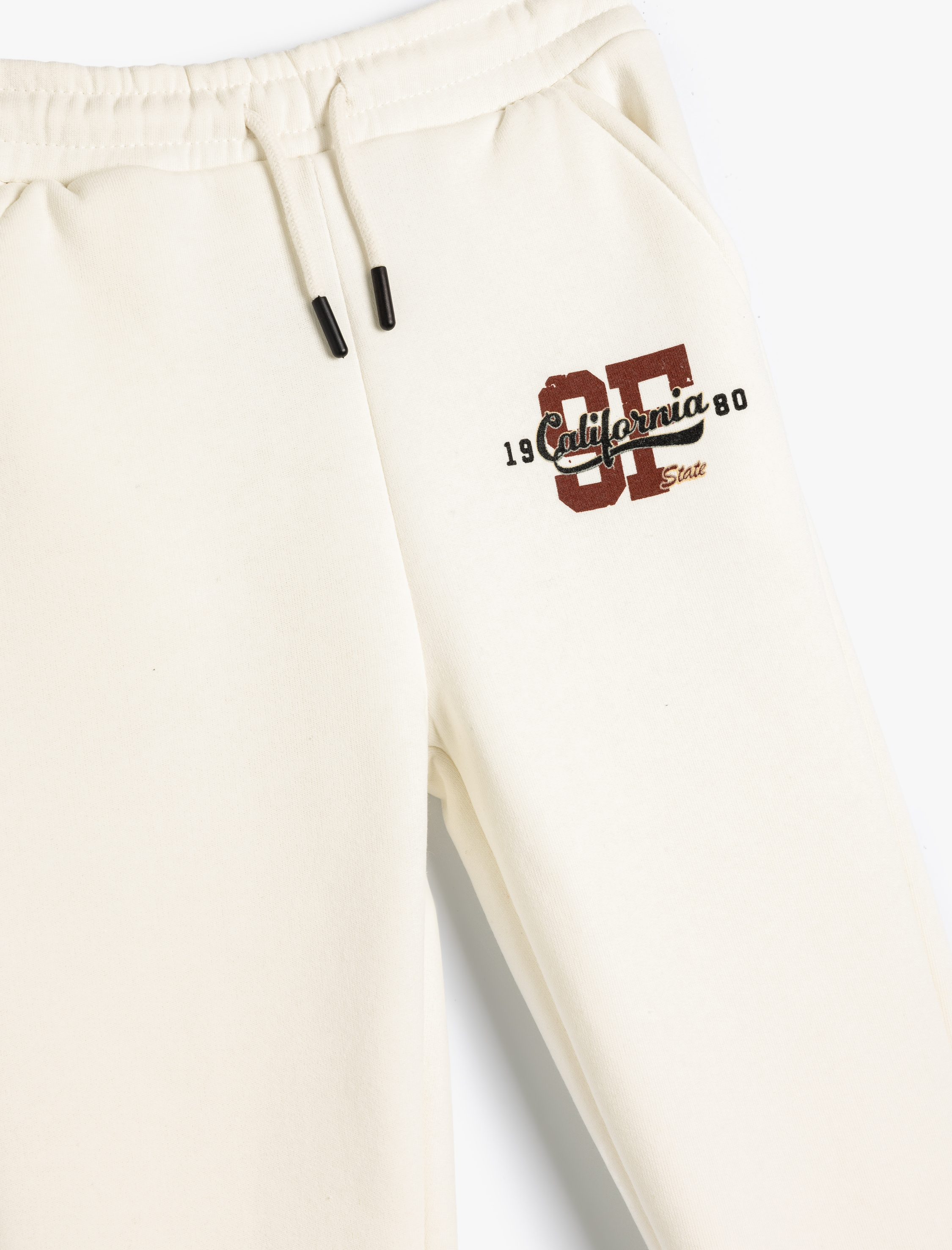  Erkek Çocuk Jogger Eşofman Altı Beli Bağlamalı Baskı Detaylı Şardonlu