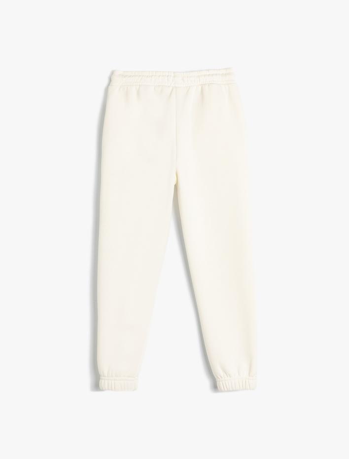 Erkek Çocuk Jogger Eşofman Altı Beli Bağlamalı Baskı Detaylı Şardonlu