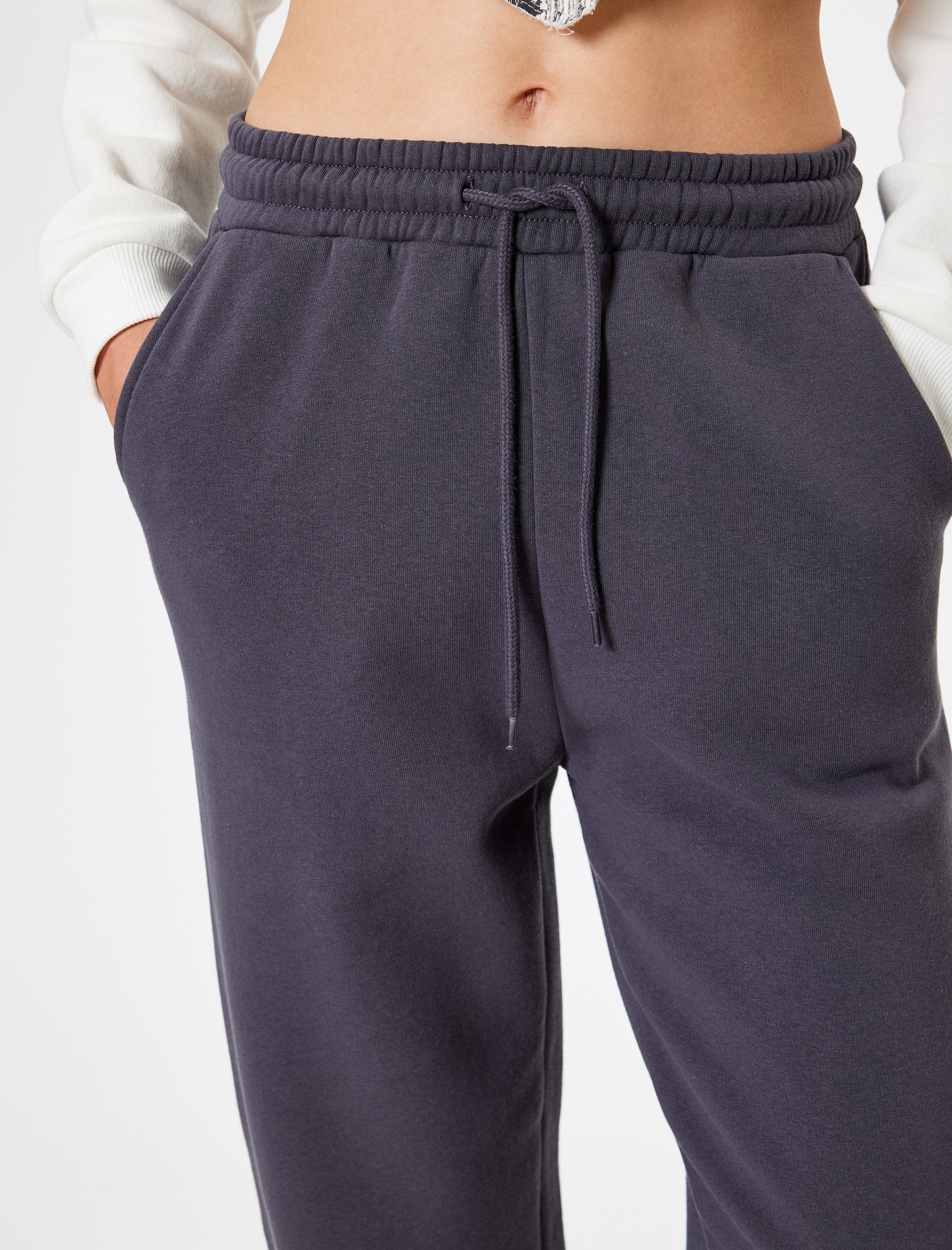   Şardonlu Jogger Eşofman Altı Beli Bağcıklı Cepli Standart Bel Rahat Kalıp