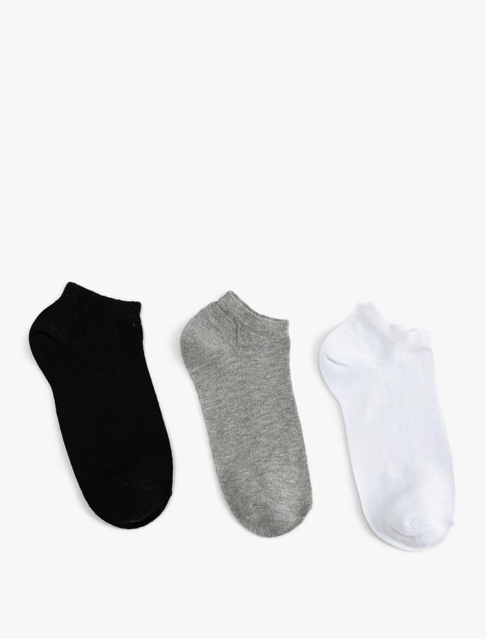 Kadın Basic 3'lü Patik Çorap Seti Çok Renkli