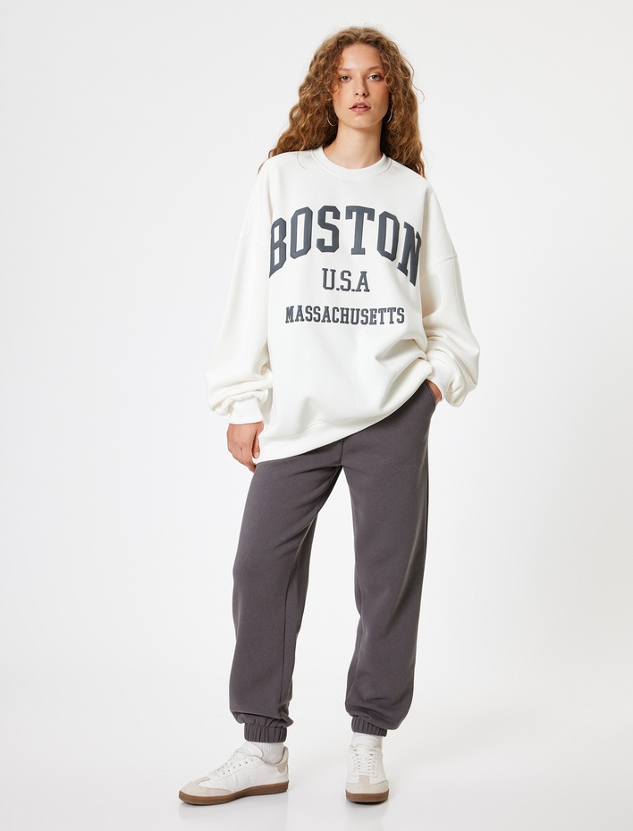  Şardonlu Jogger Eşofman Altı Beli Bağcıklı Cepli Standart Bel Rahat Kalıp