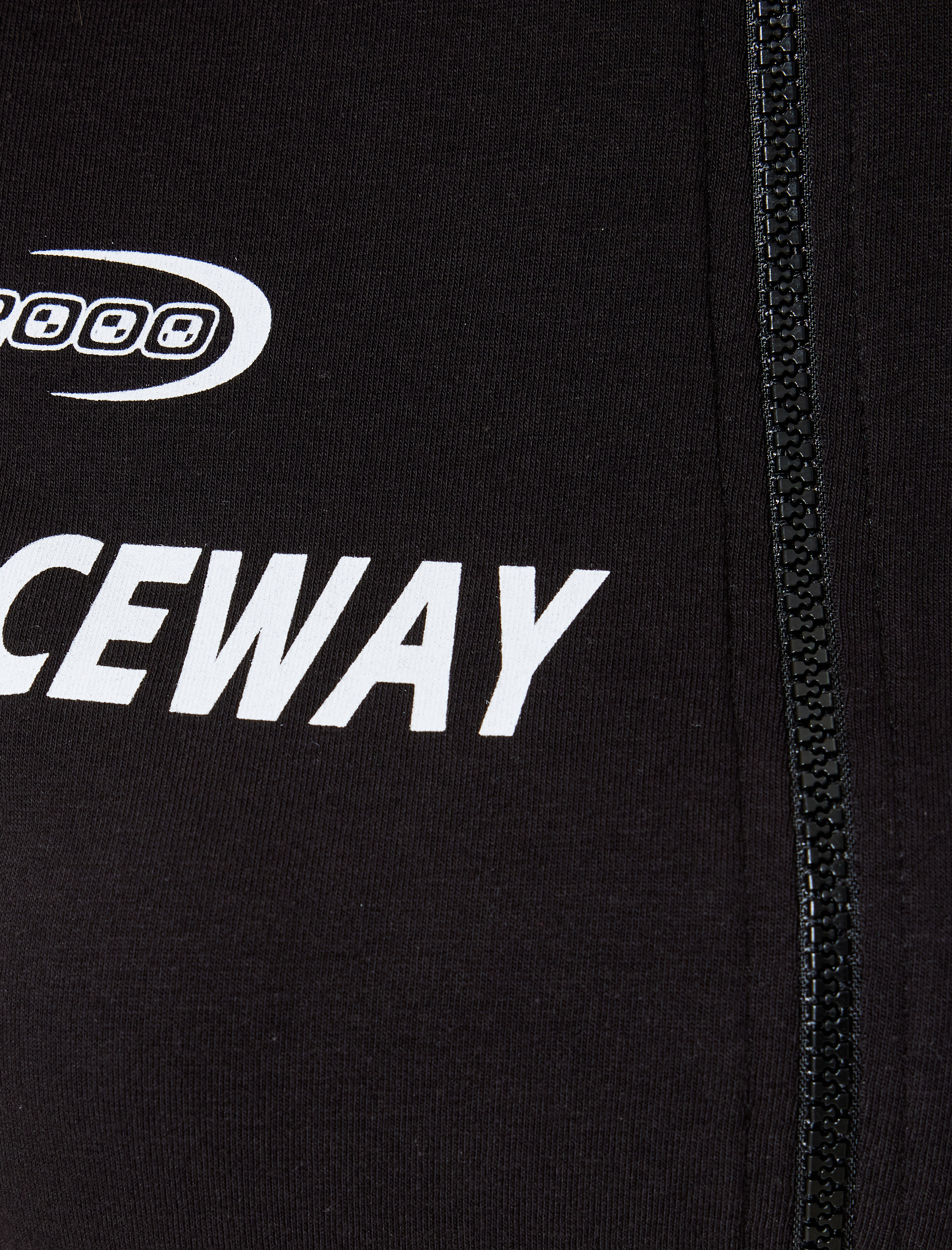   Crop Tişört Fermuarlı Kolej Baskılı Dik Yaka