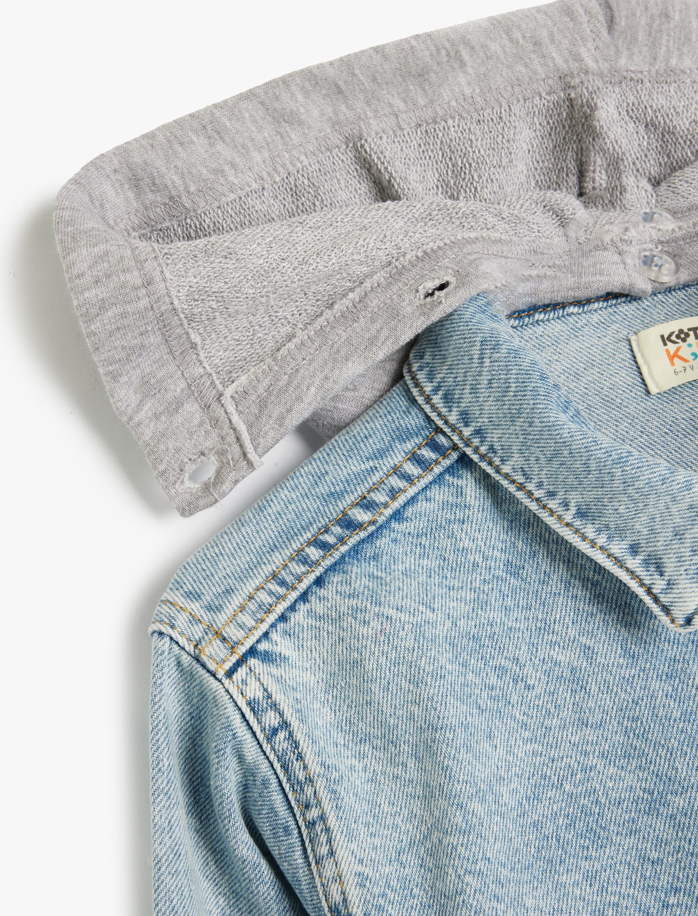 Erkek Çocuk Kapşonlu Cepli Pamuklu Bomber Kot Ceket