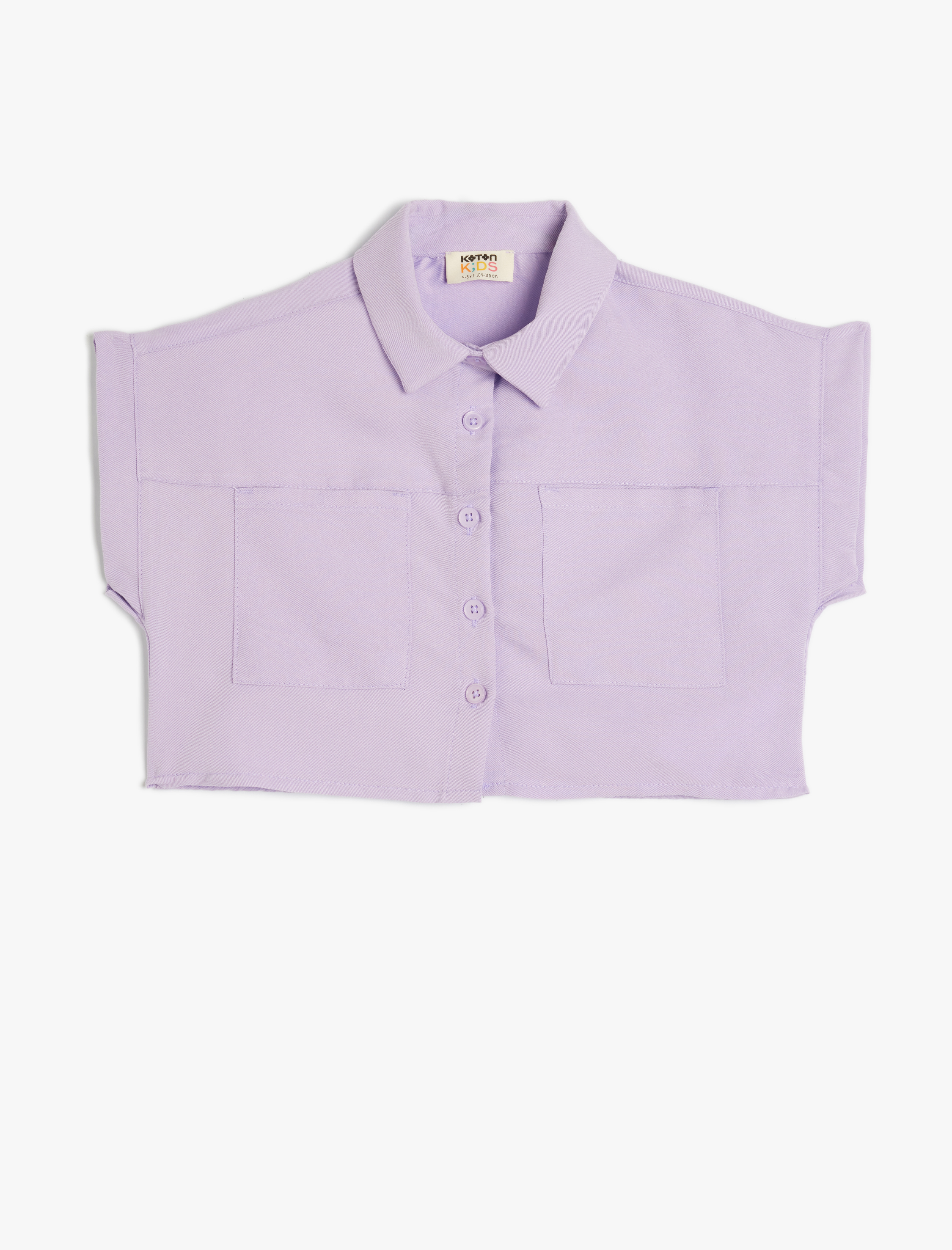 Koton Crop Gömlek Kısa Kollu Cep Detaylı Modal Kumaş -1