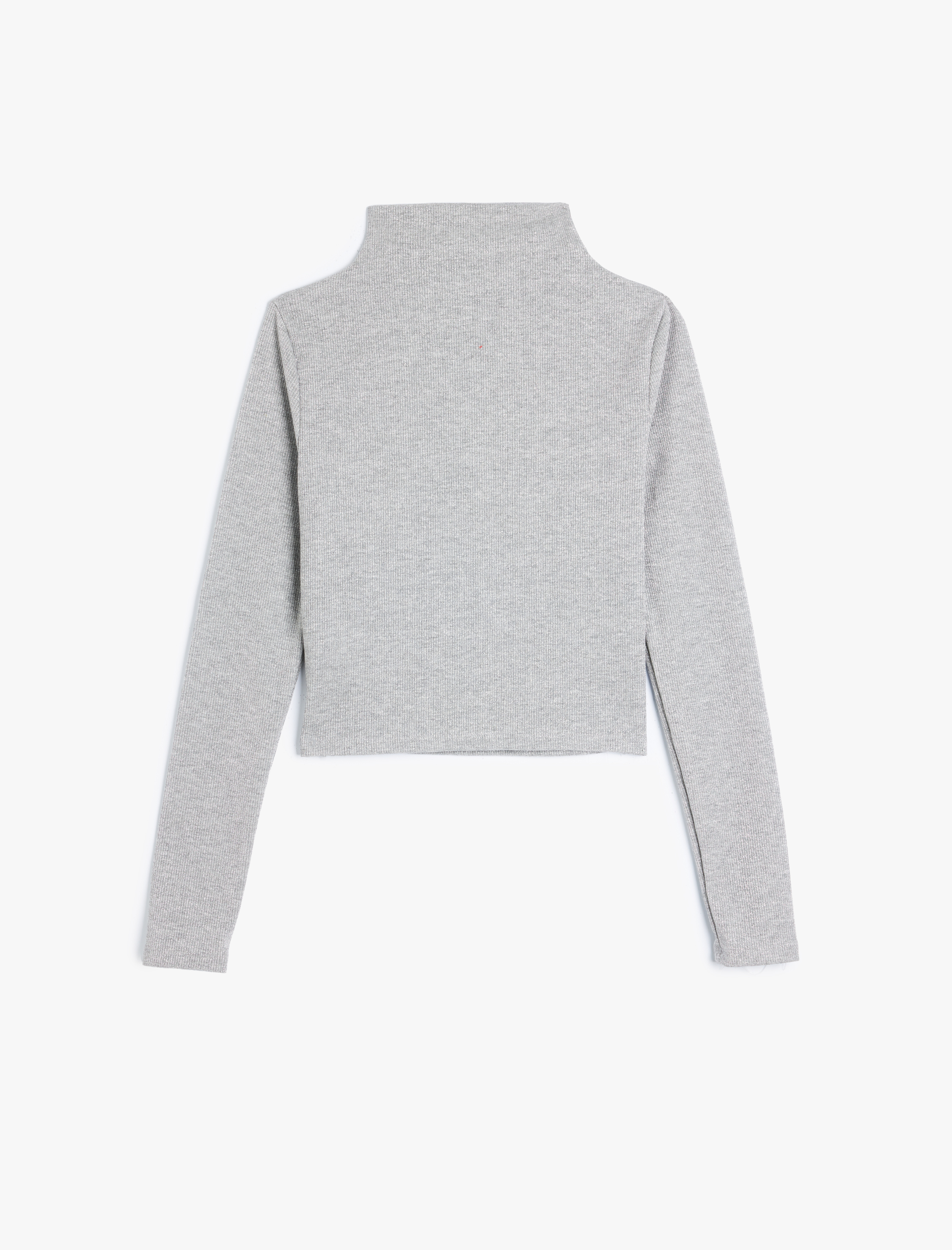   Basic Uzun Kollu Tişört Kaşkorse Dik Yaka Slim Fit