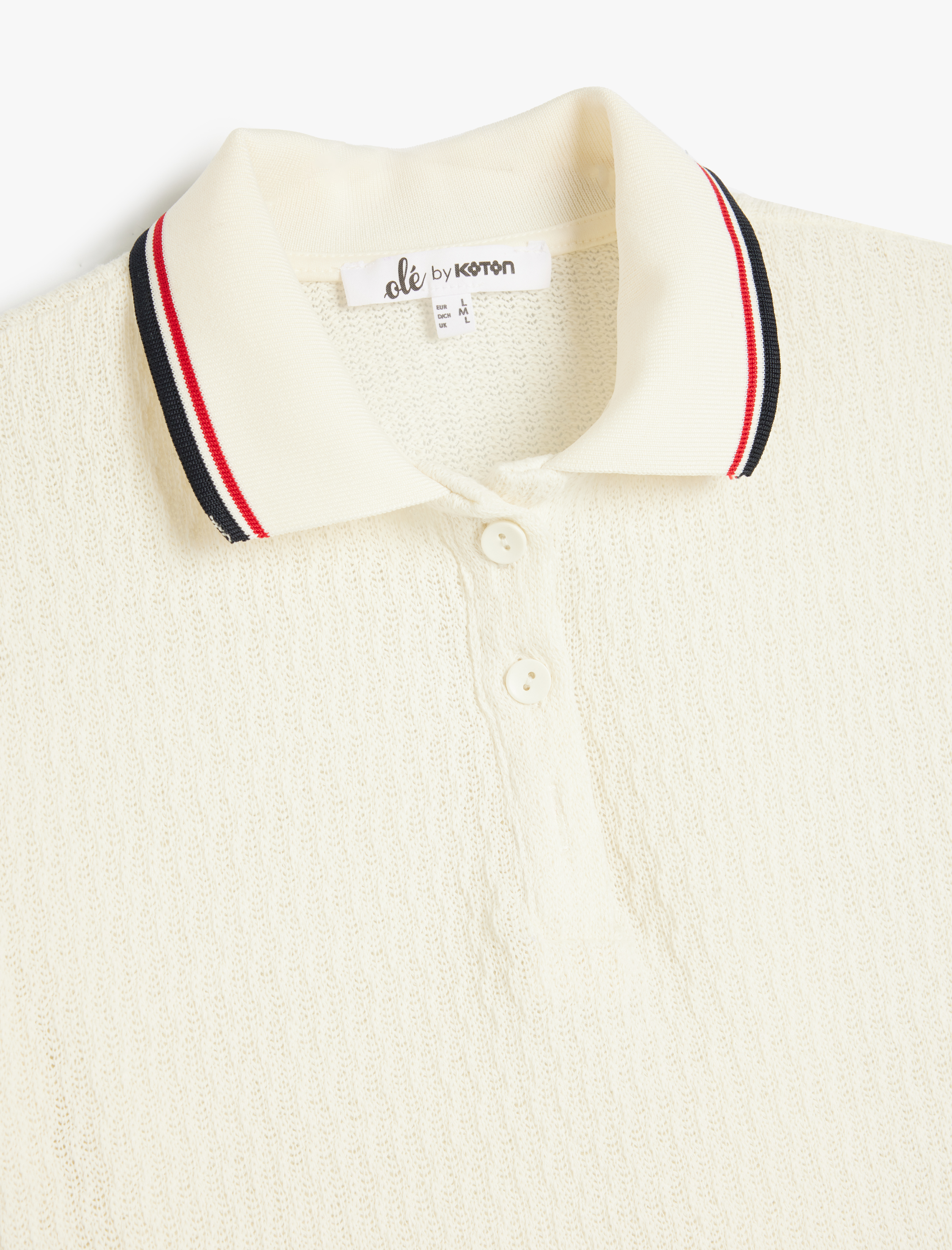   Polo Yaka Biyeli Düğmeli Crop Kısa Kollu Tişört