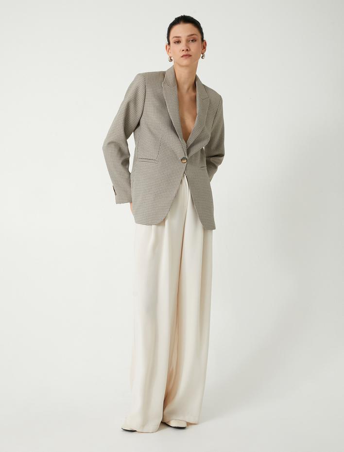  Cepli Kruvaze Uzun Blazer Ceket