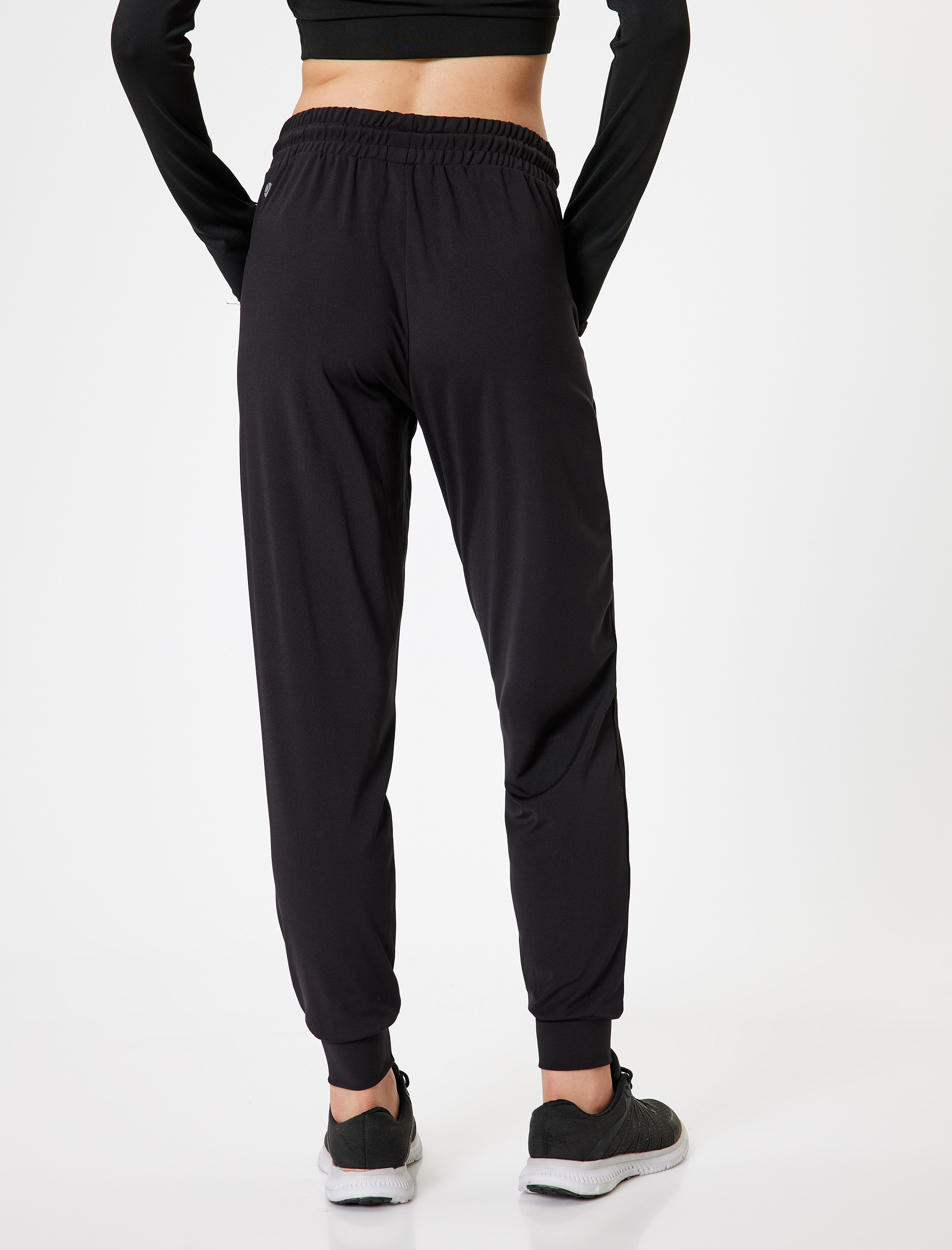   Jogger Eşofman Altı Beli Bağcıklı Ekstra Yüksek Bel Slim Fit İnterlok