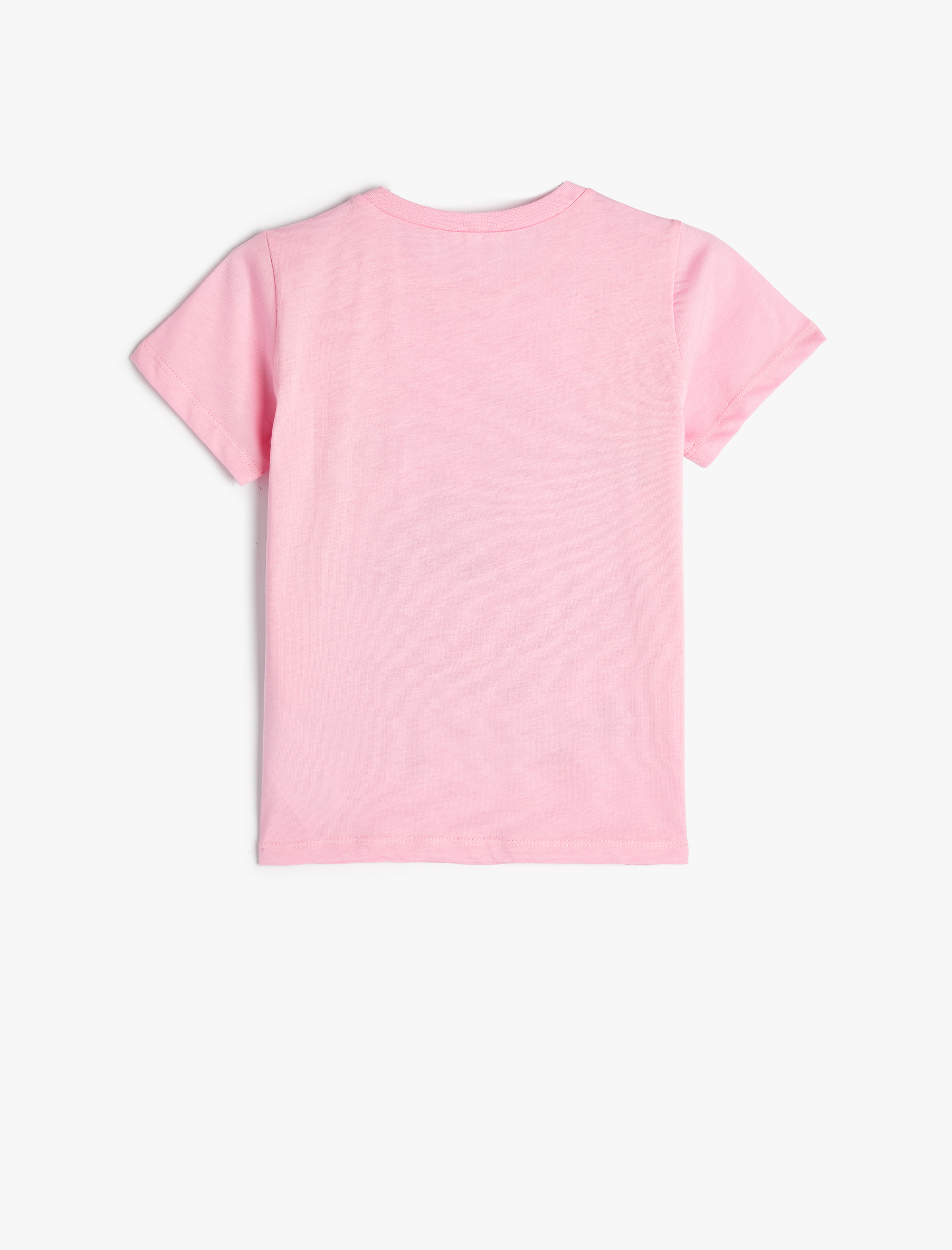  Kız Çocuk Tişört Çilek Baskılı Kısa Kollu Bisiklet Yaka Pamuklu