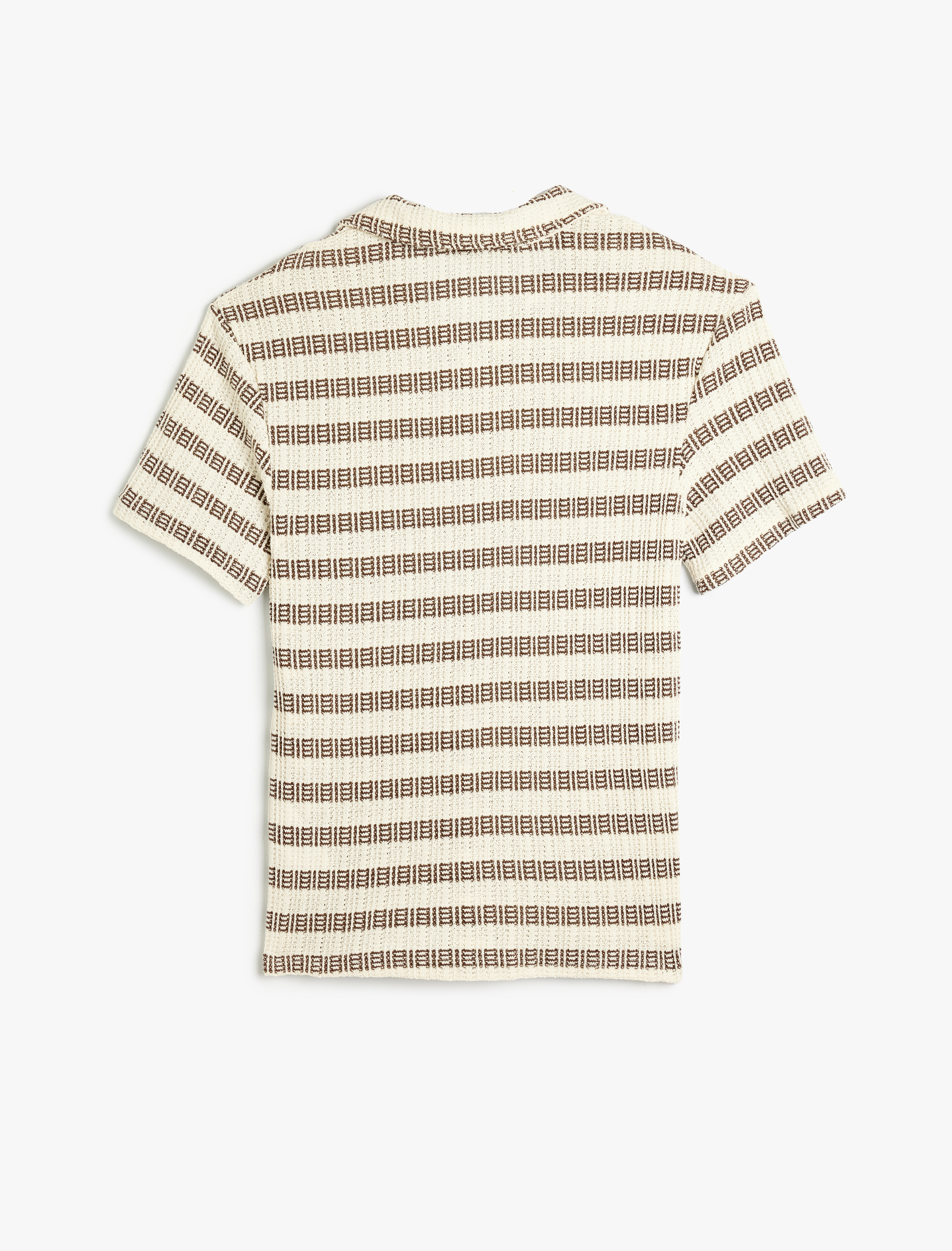   Polo Yaka Tişört Kısa Kollu Dokulu Pamuk Karışımlı