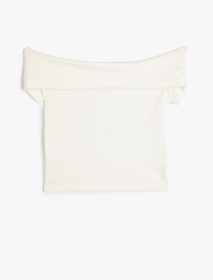  Crop Madonna Yaka Omzu Açık Body Pamuklu