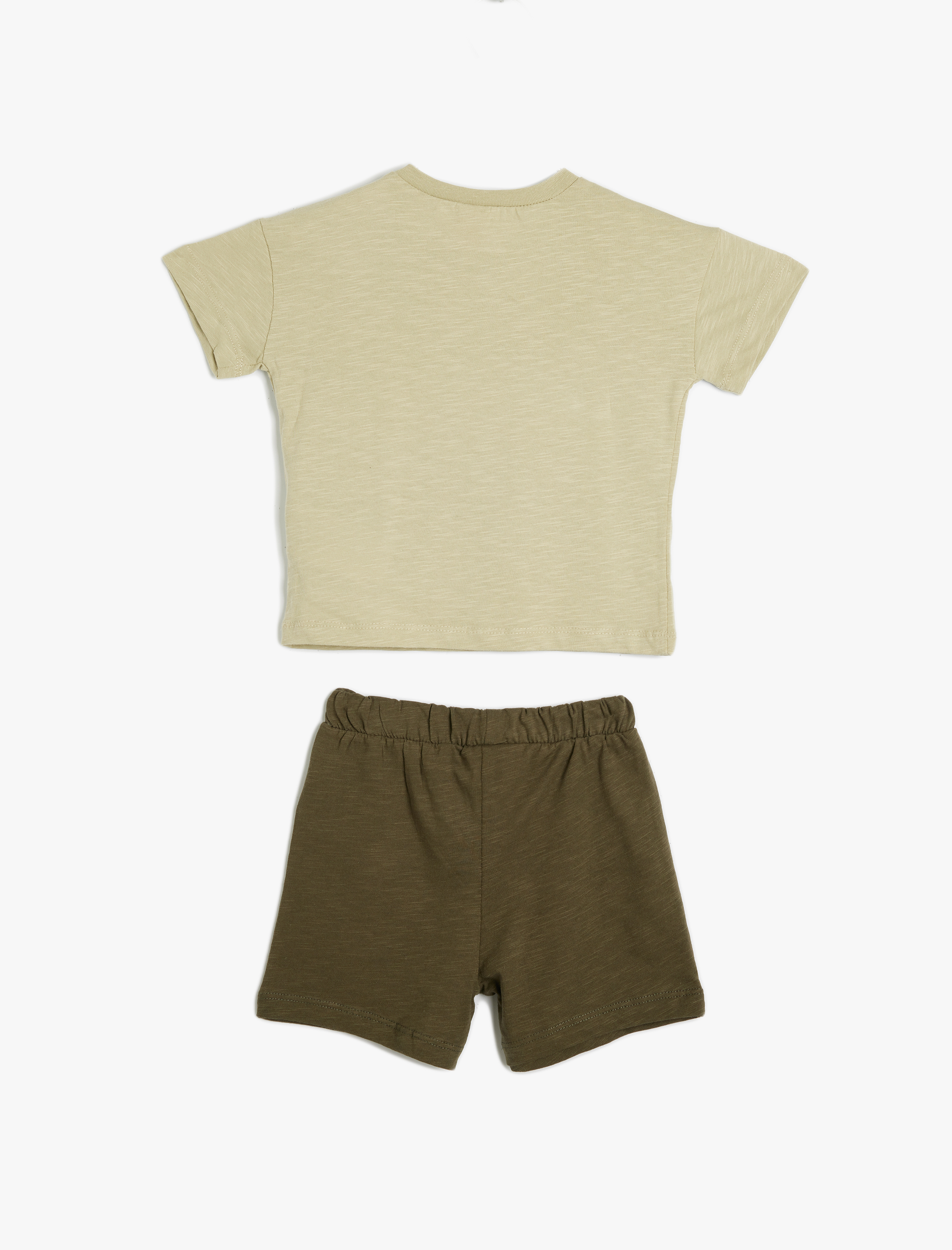  Erkek Bebek Şort Tişört Takım Yaz Temalı Baskılı Pamuklu