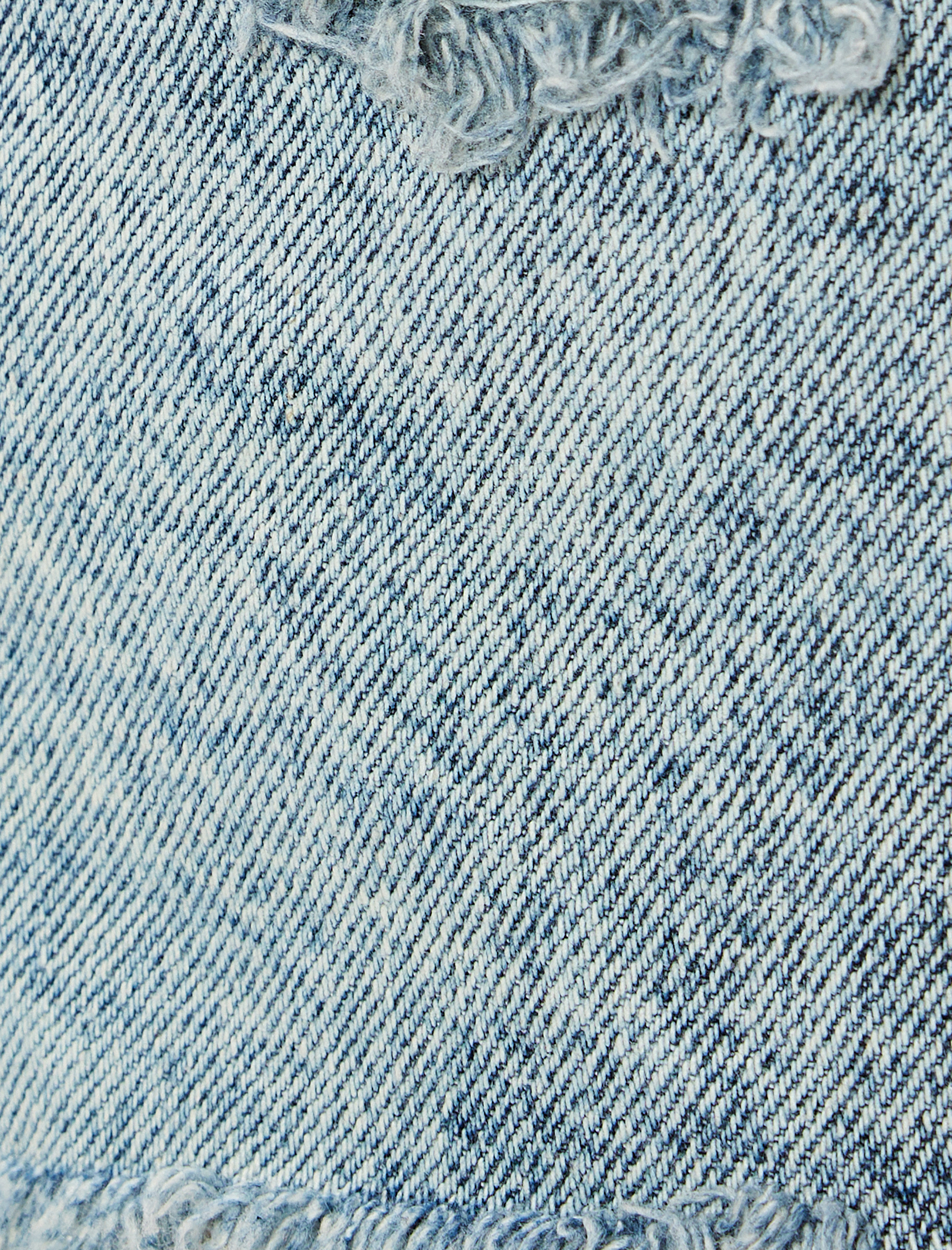   Mini Kot Şort Yıpratmalı Düğmeli Asimetrik Paça Rahat Kalıp