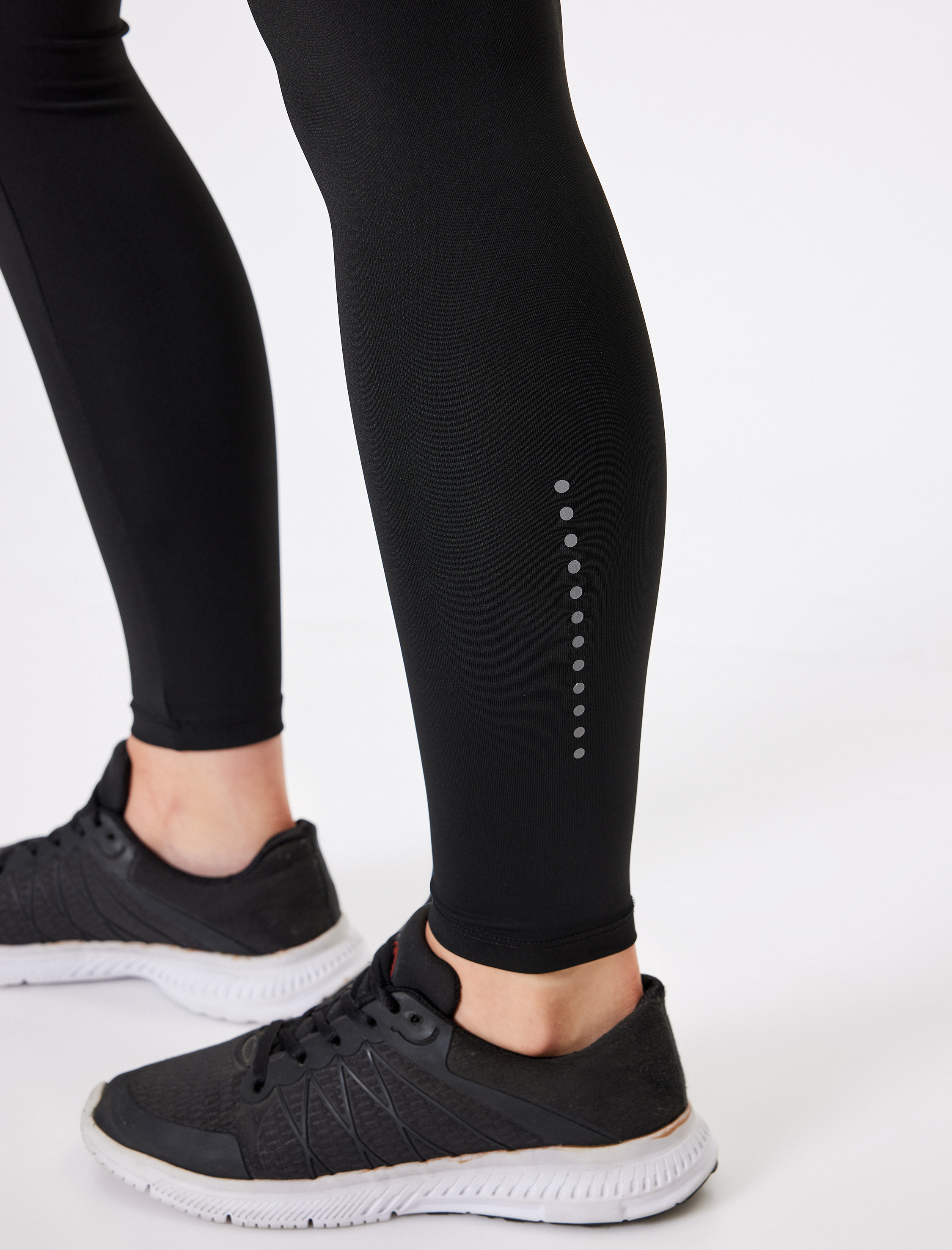   Spor Tayt Bilek Boy Baskılı Yüksek Bel Slim Fit İnterlok