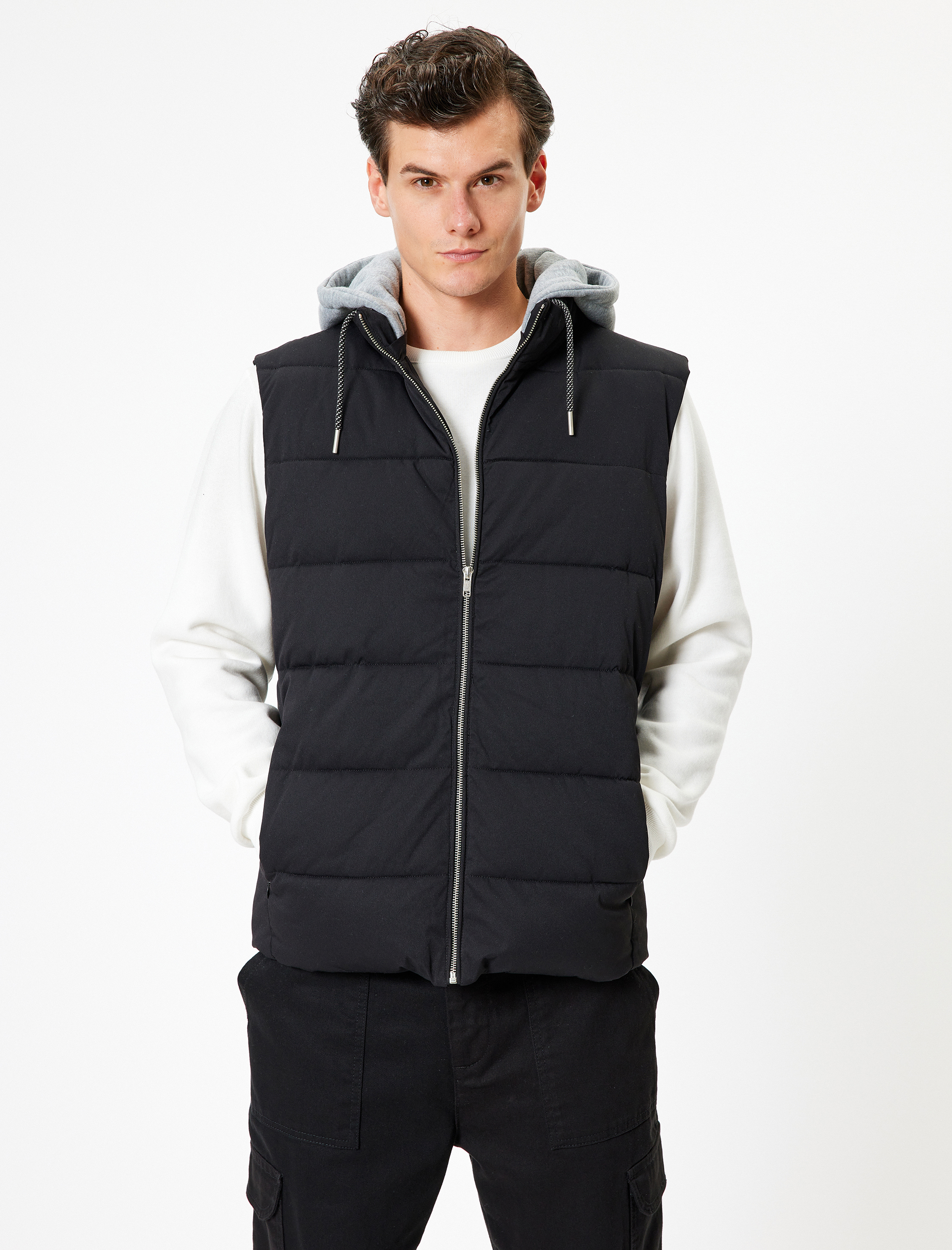   Şişme Yelek Çıkarılabilir Kapşonlu Fermuarlı