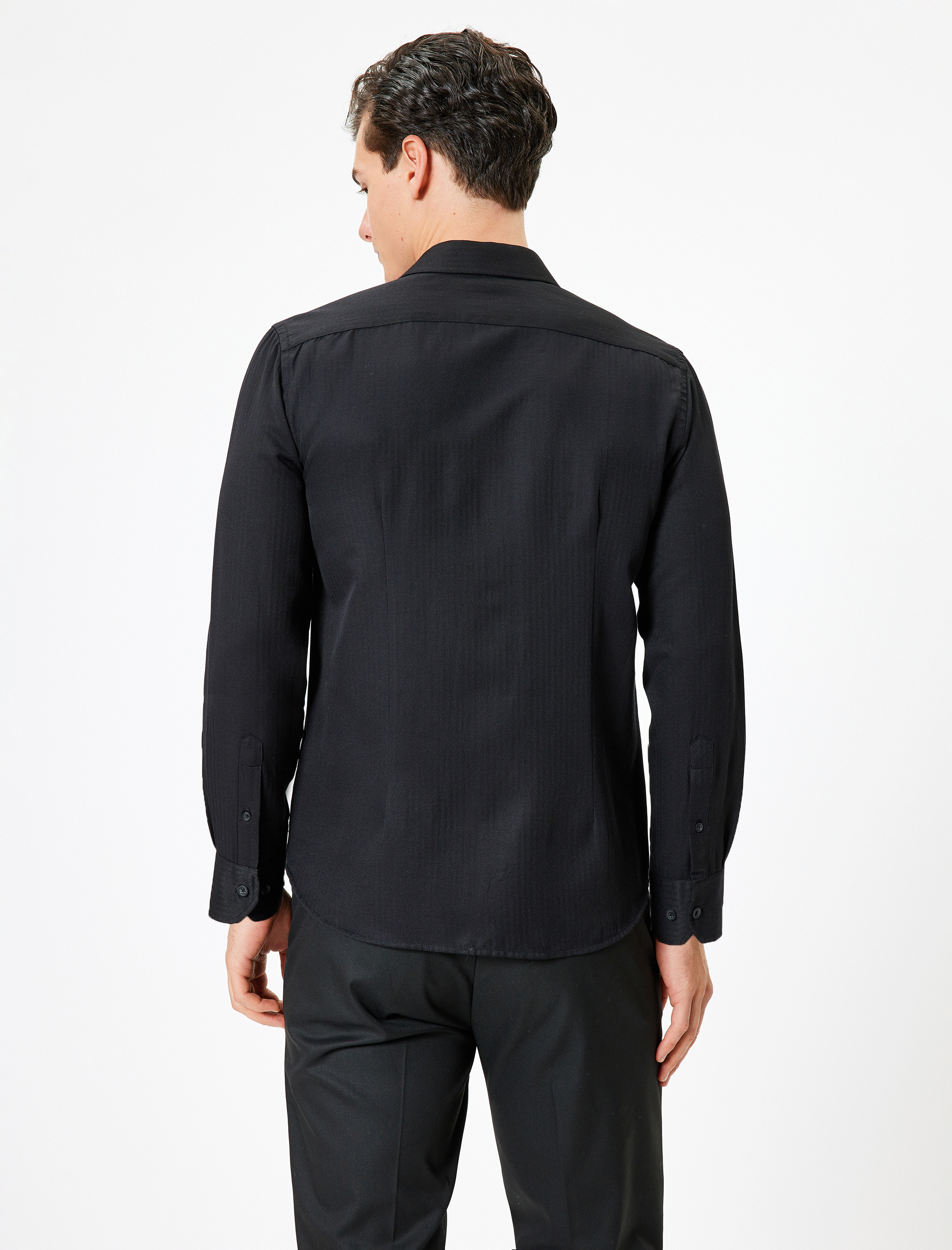 Klasik Gömlek Uzun Kollu Yarım İtalyan Yaka Pamuk Karışımlı Regular Fit