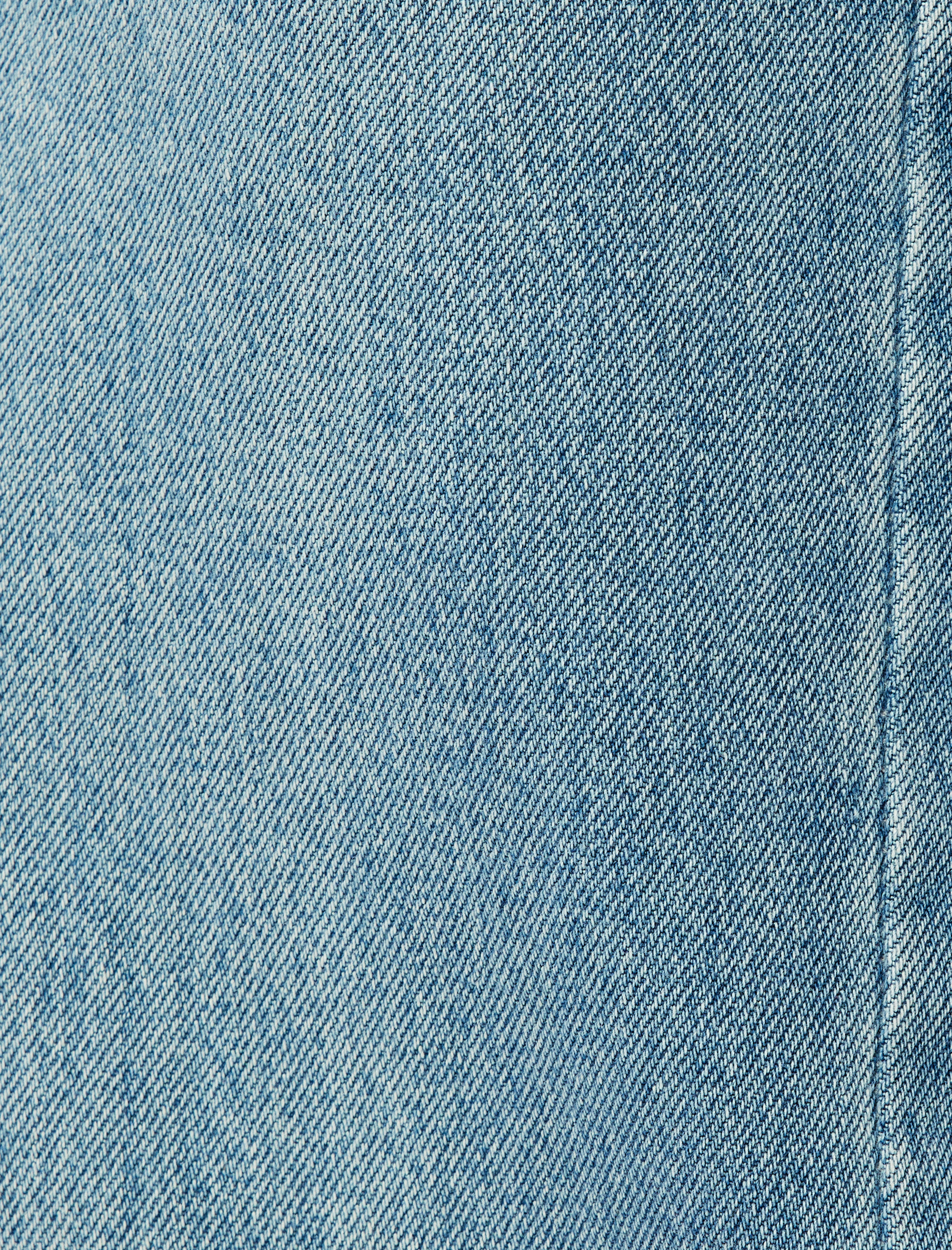   Yüksek Bel Pamuklu Geniş Paça Cepli Kot Pantolon