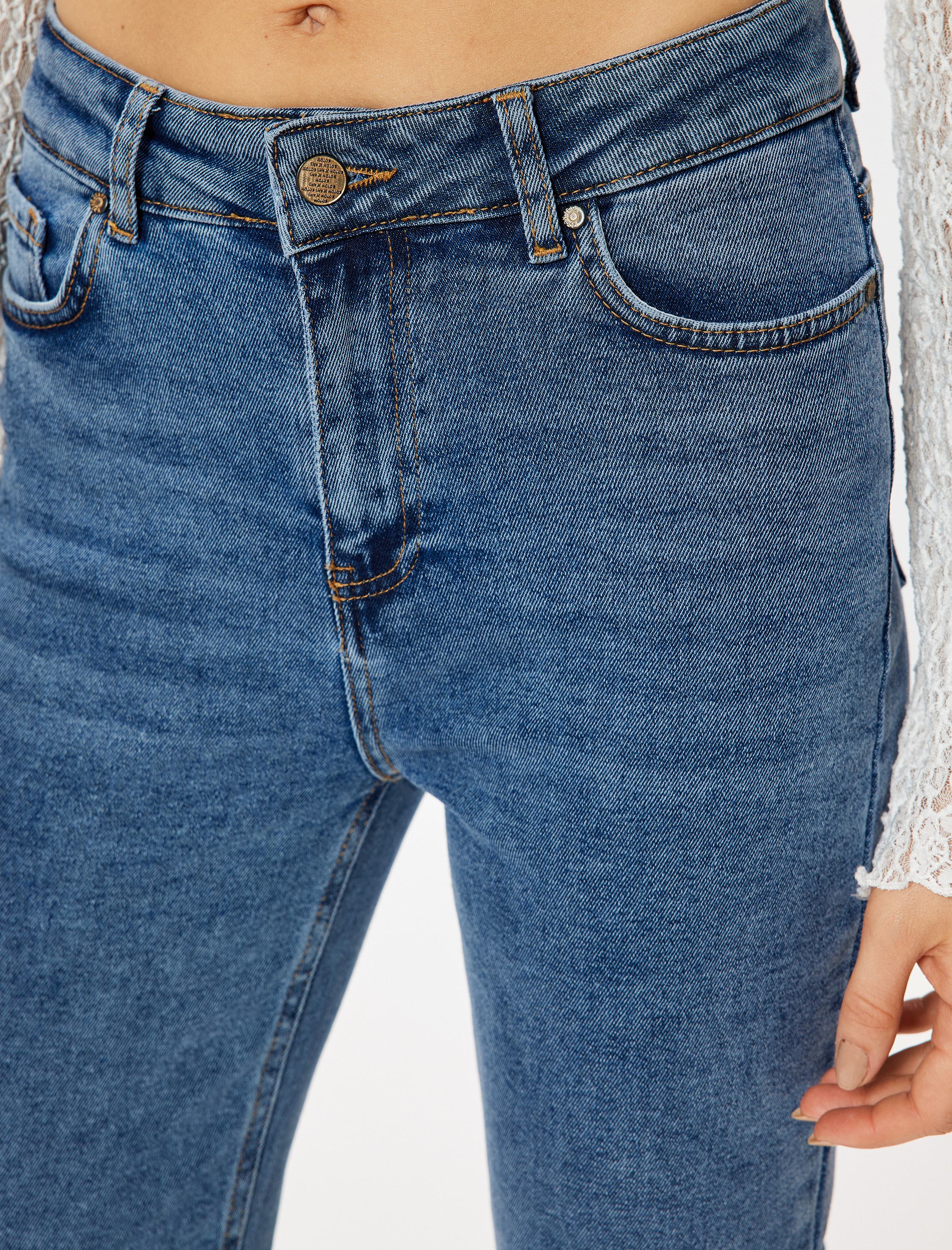   Slim Fit Kot Pantolon Düz Paça Standart Bel - Slim Straight Fit Jeans