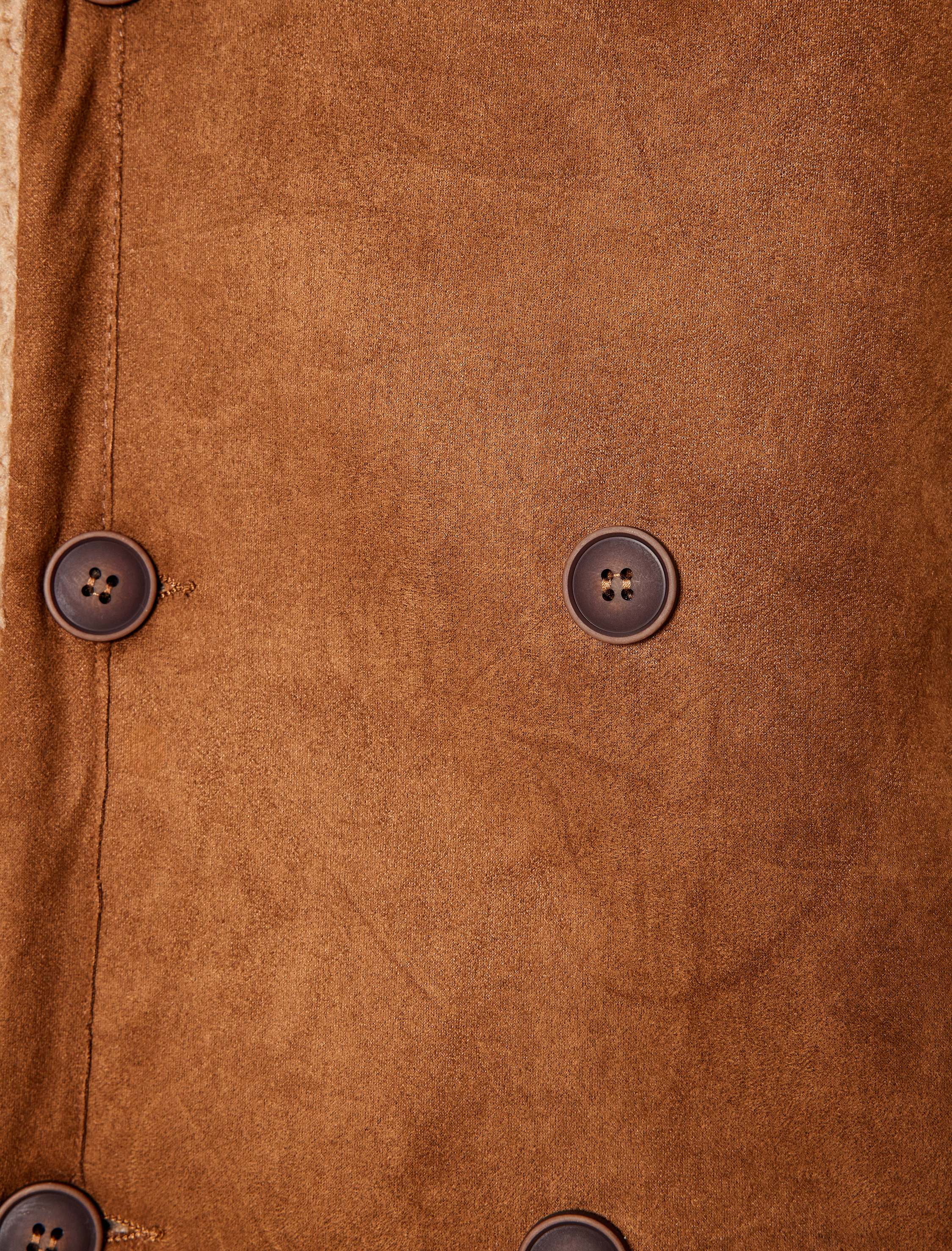   Slim Fit Mont Süet Görünümlü İçi Peluşlu Düğmeli