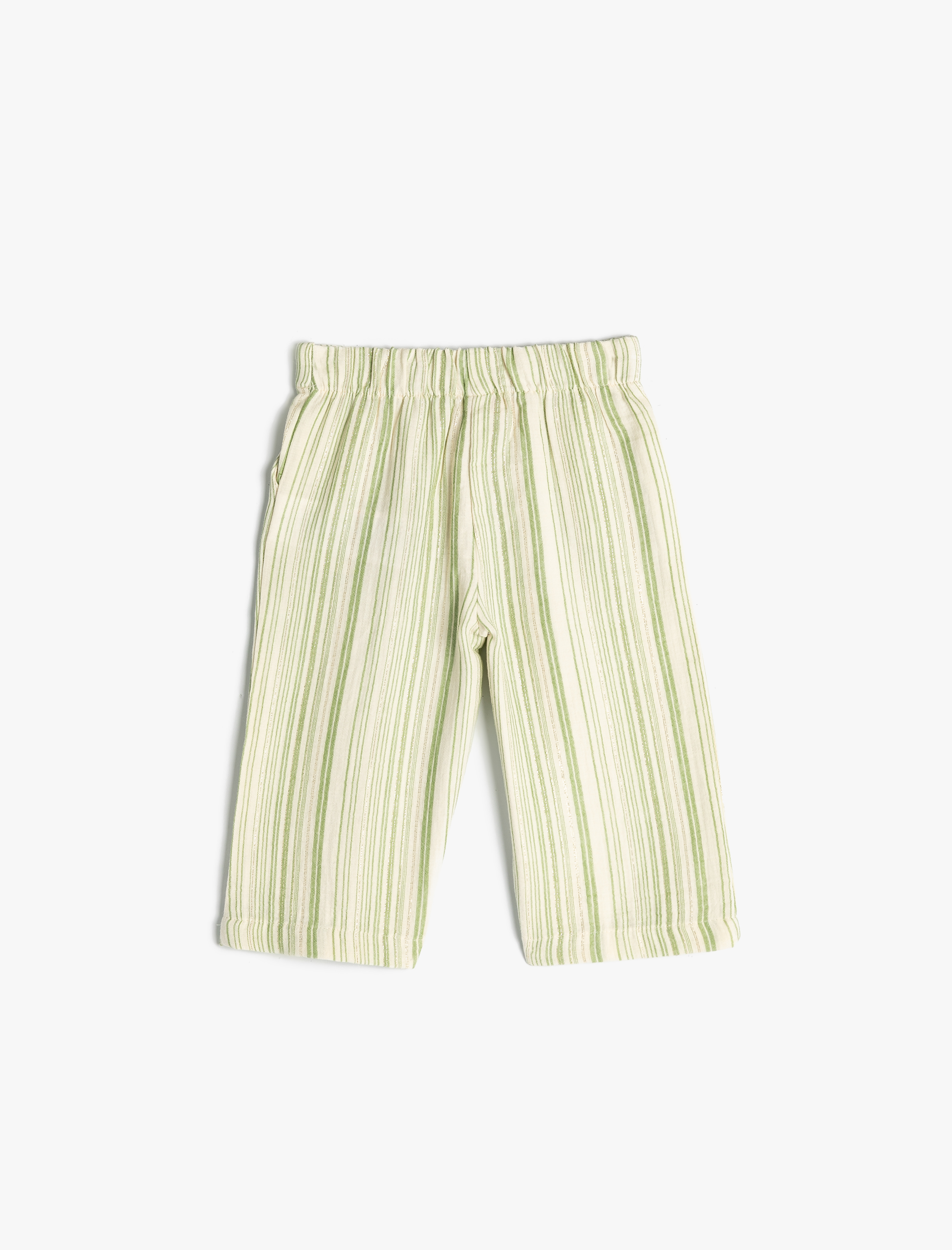  Kız Bebek Bol Paça Pantolon Beli Bağlamalı Pamuklu