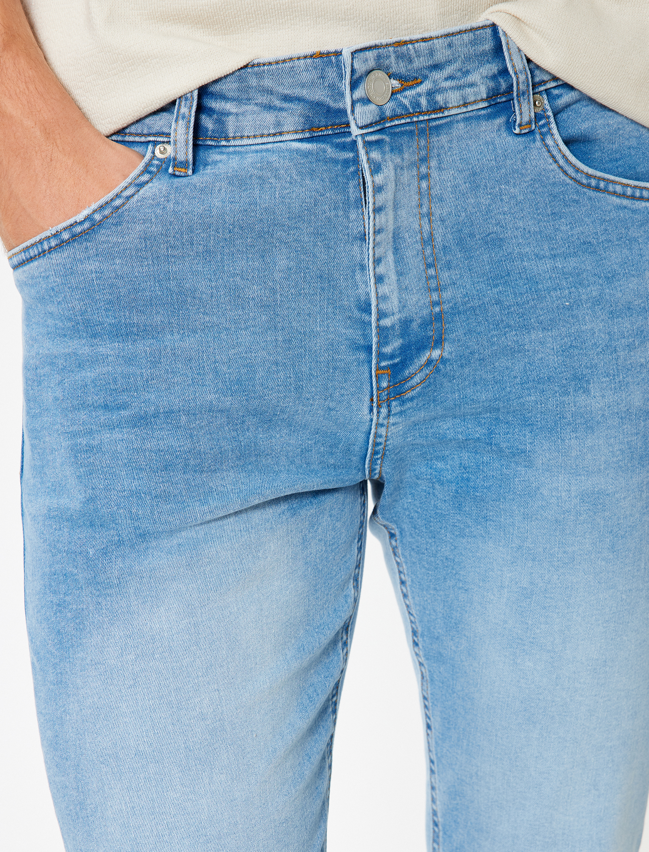   Düğmeli Standart Bel Skinny Fit Kot Pantolon - Michael Jean